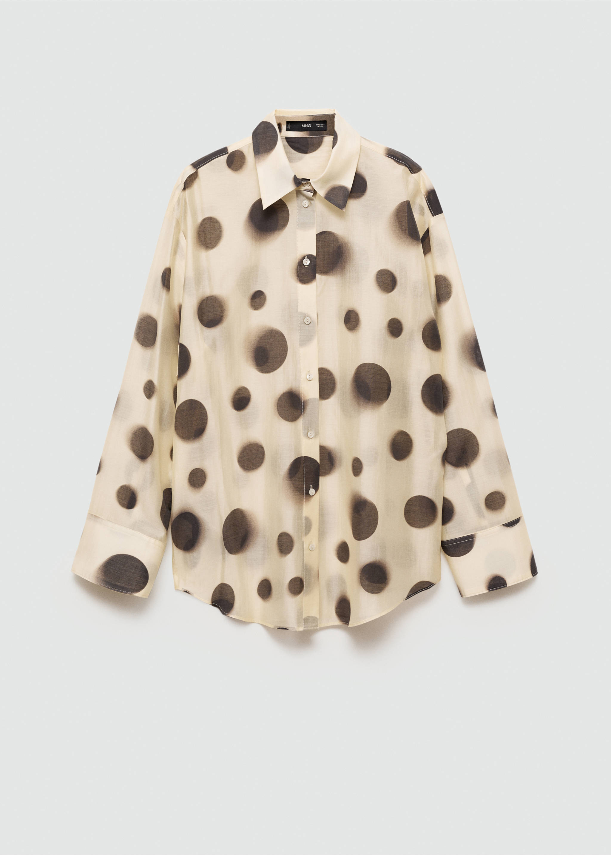 Polka-dot lyocell shirt - Изделие без модели, Экрю. Ref: 77004025-00.