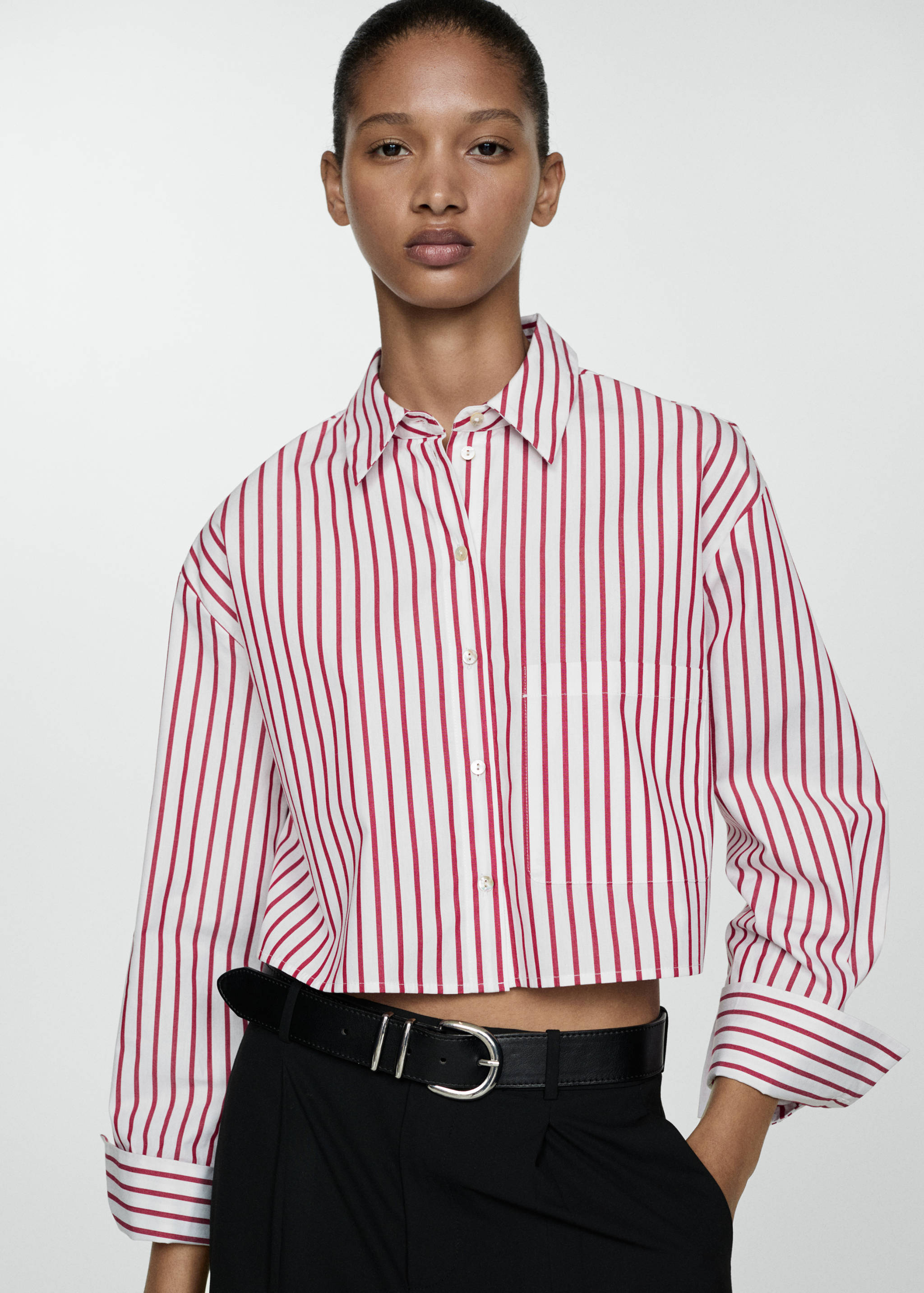 Striped cropped shirt - Medium plane