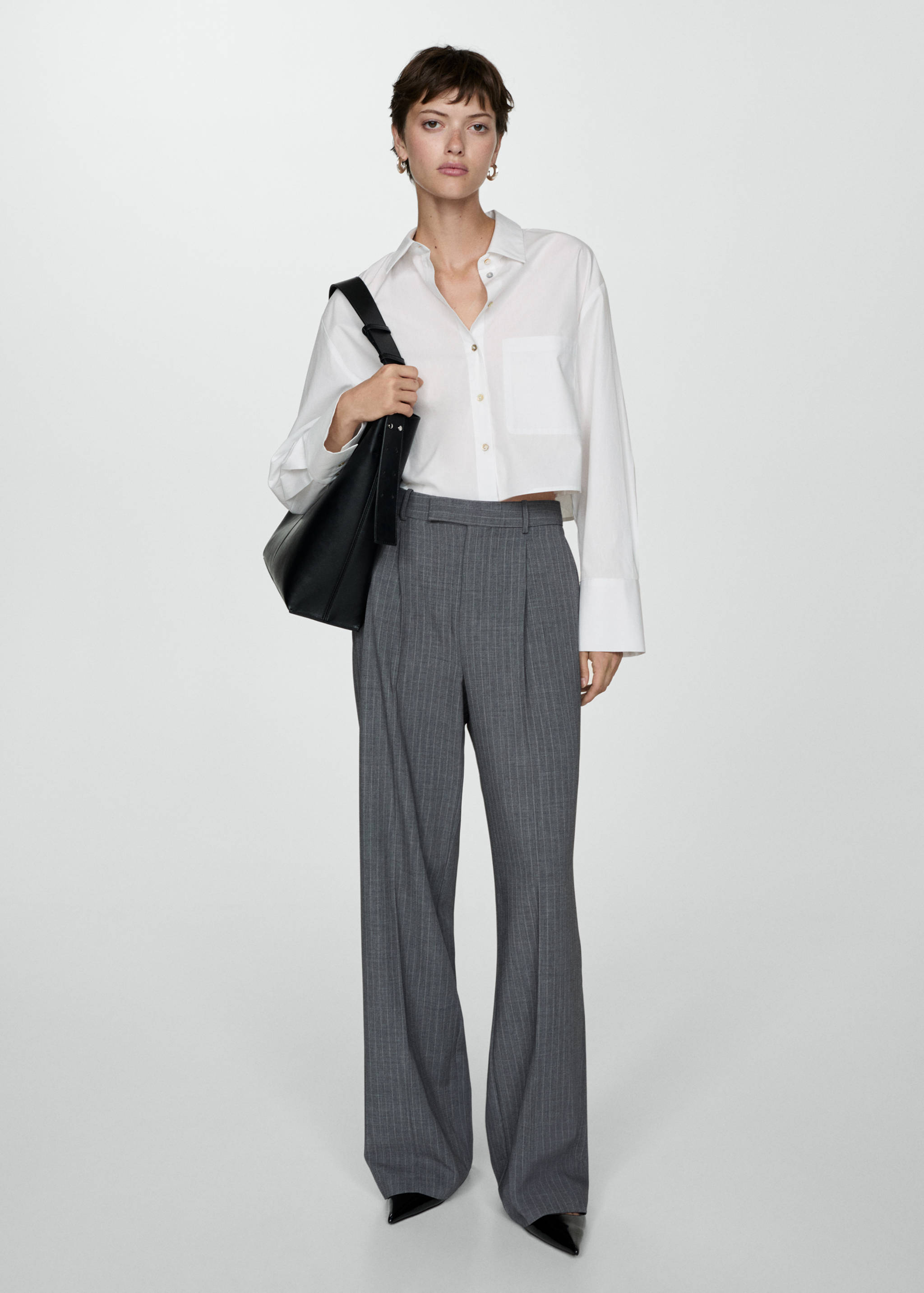 Cropped shirt with pocket - General plane