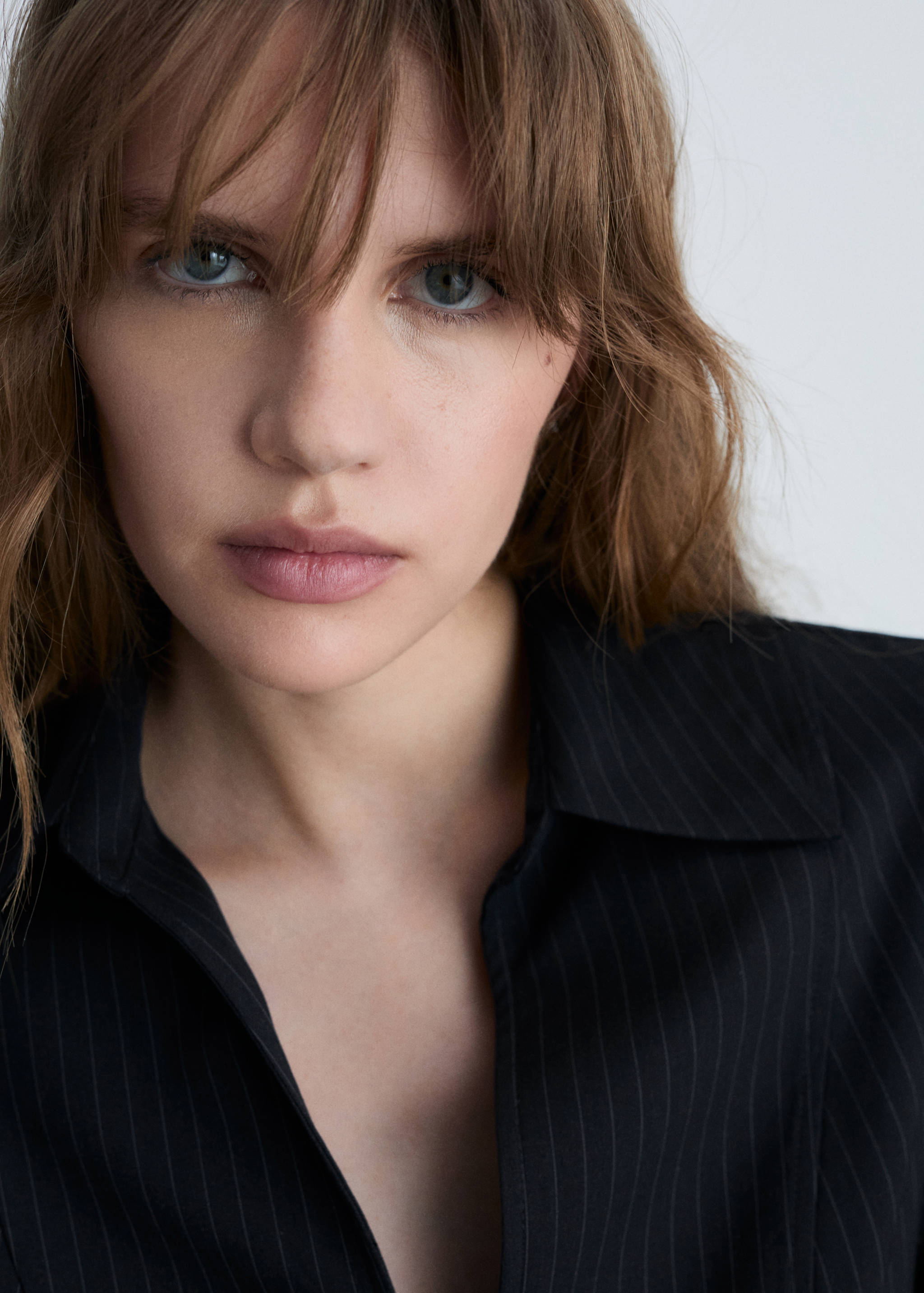 Pinstripe shirt with zip - Details of the article 1