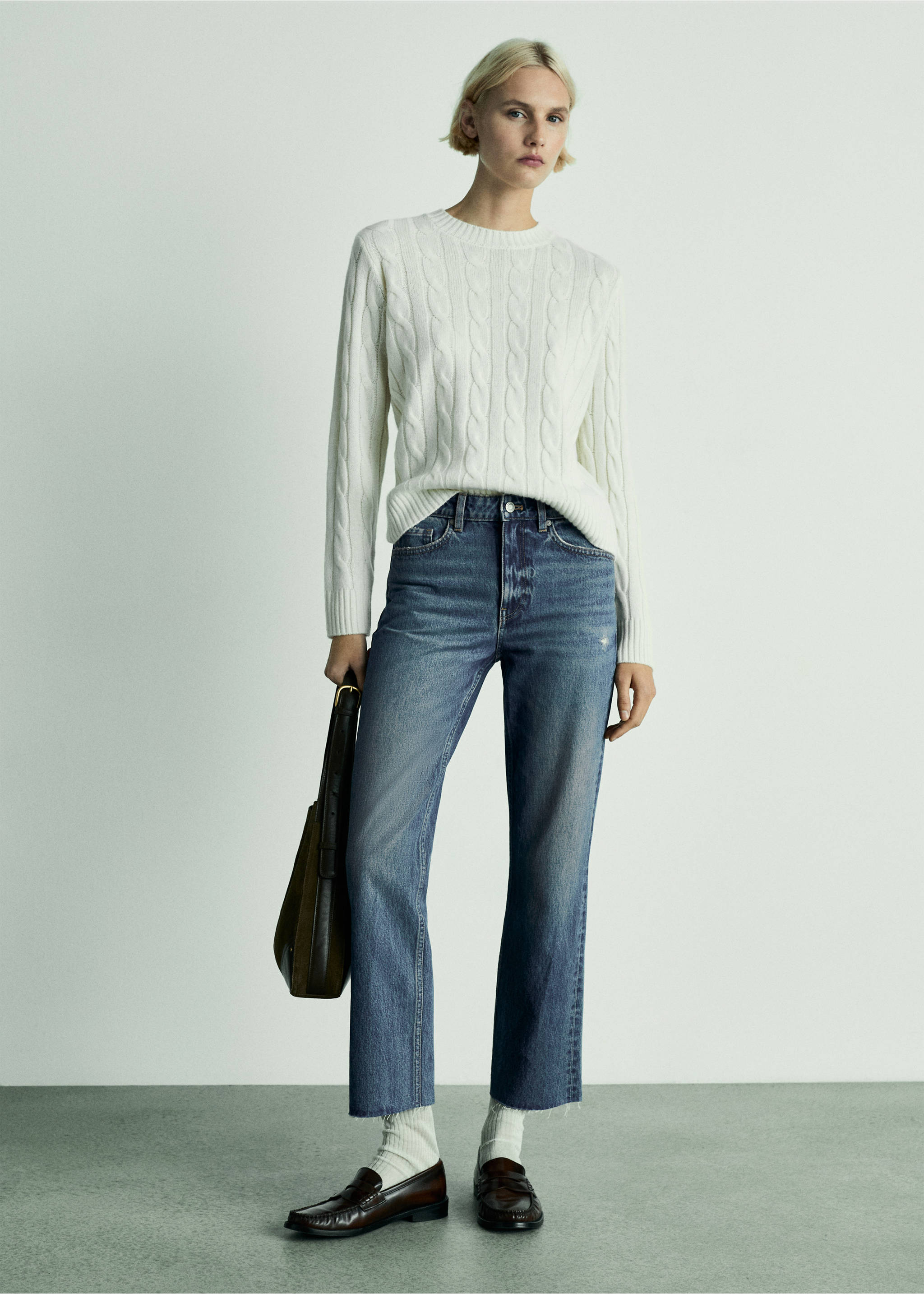 Blanca straight-fit cropped jeans - General plane, Dark Blue. Ref: 77004034-00.