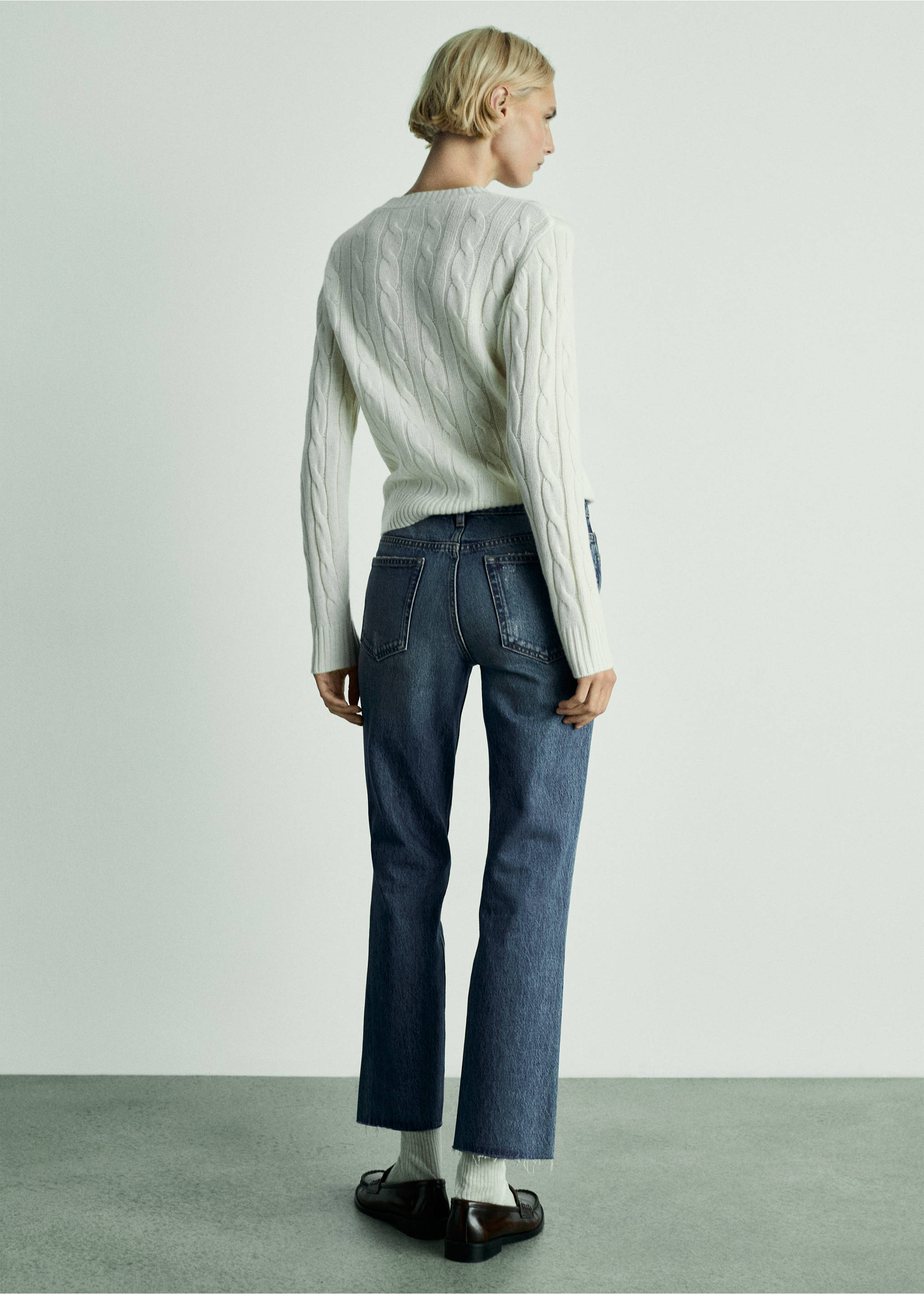 Blanca straight-fit cropped jeans - Reverse of the article, Dark Blue. Ref: 77004034-00.