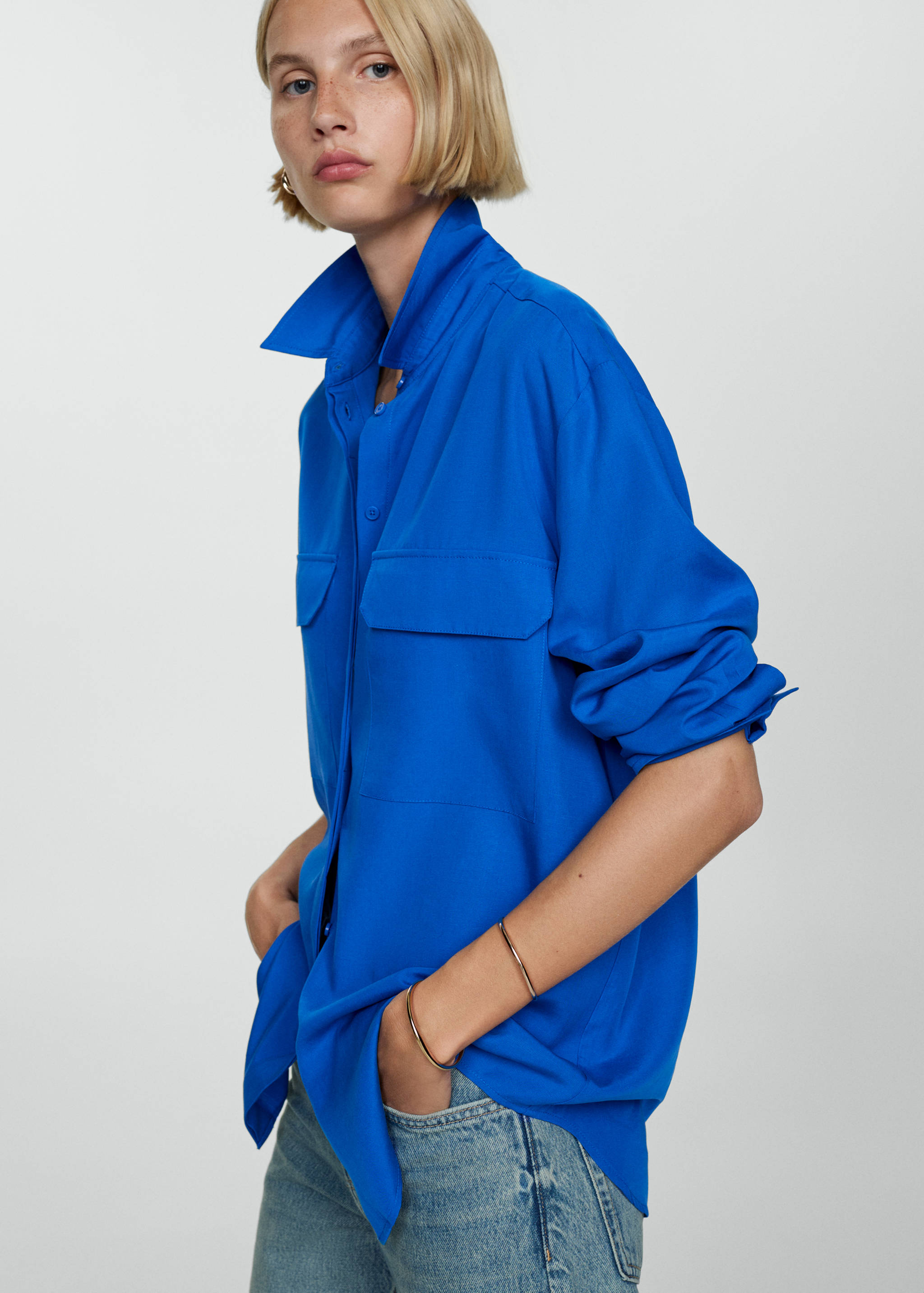 Lyocell shirt with pocket - Medium plane