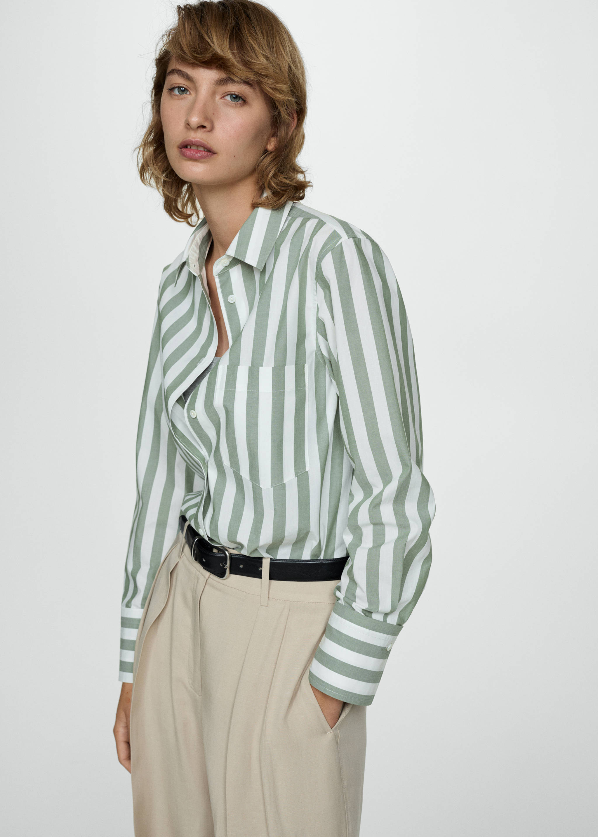 Striped cotton shirt - Medium plane