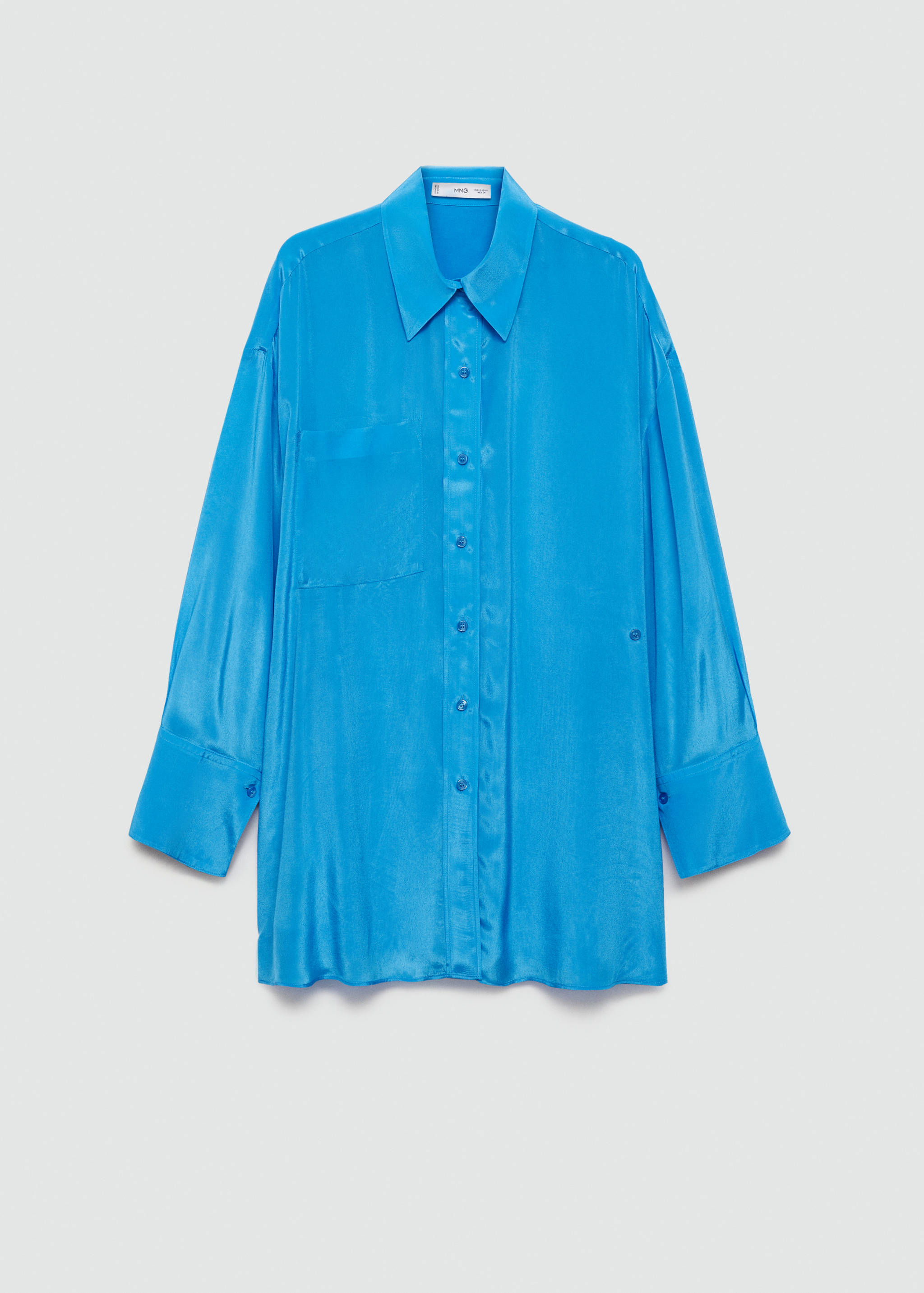 Camisa larga satinada cierre asimétrico - Artículo sin modelo