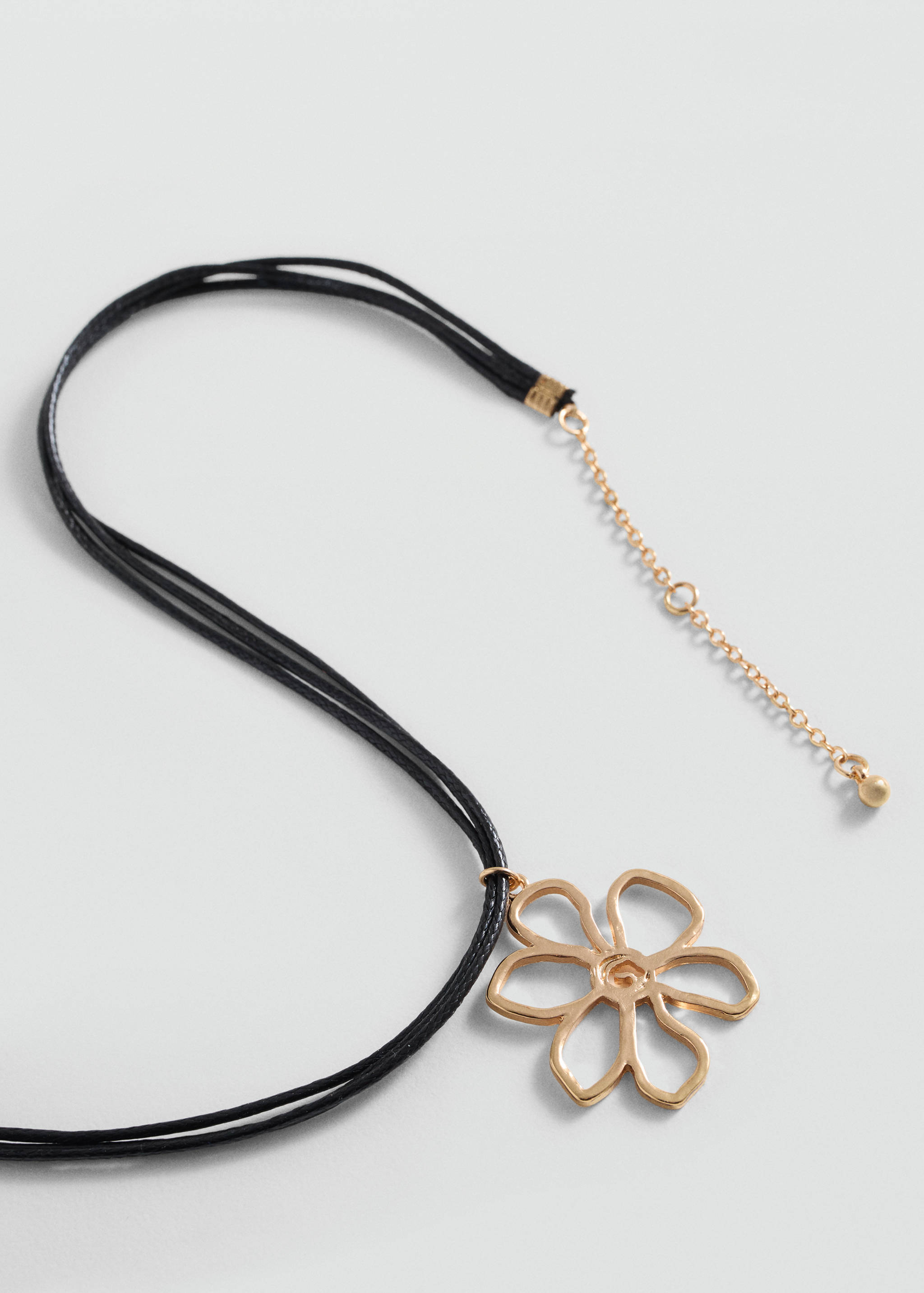 Flower cord necklace - Medium plane