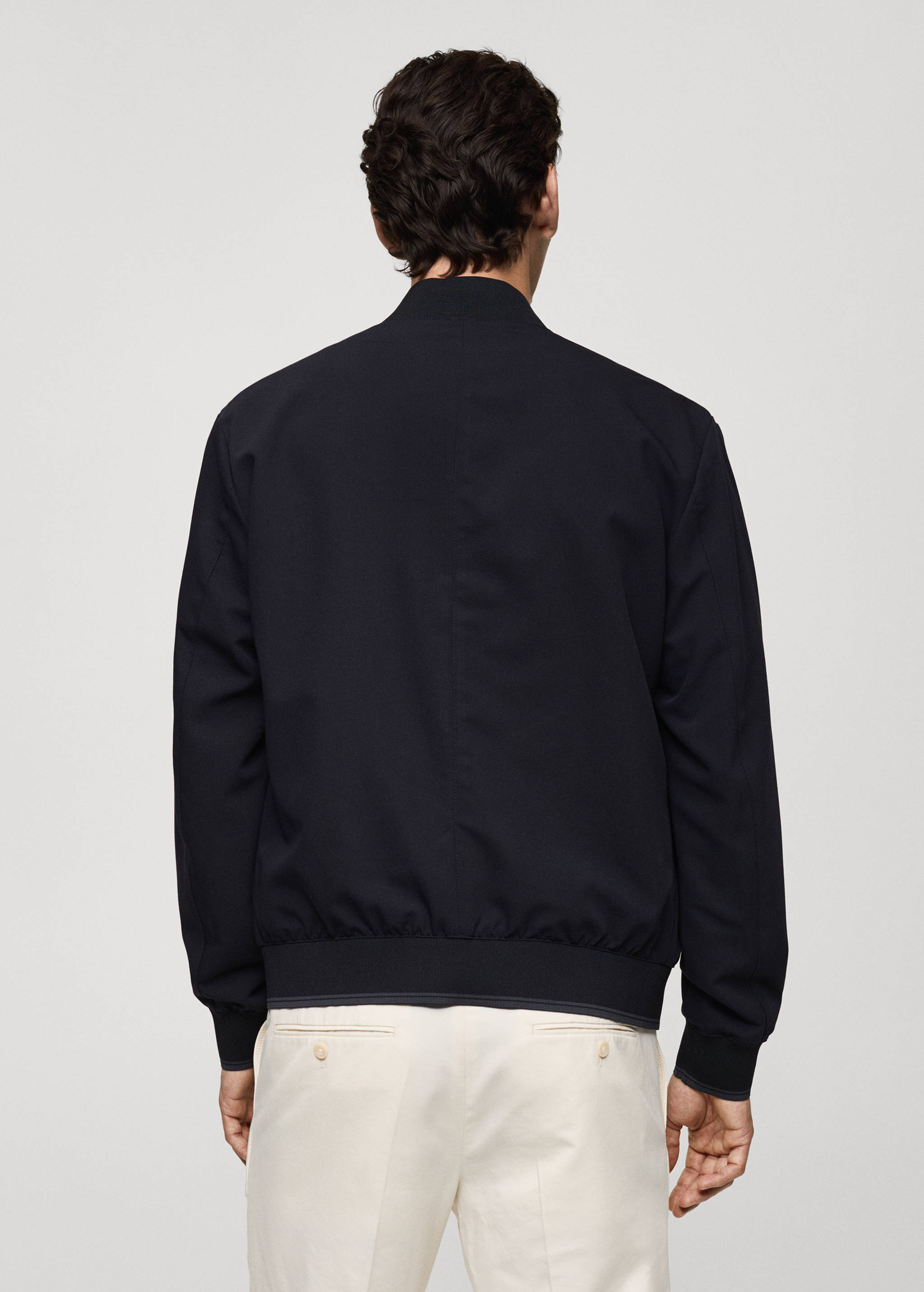 Stretch-fabric bomber jacket - Reverse of the article