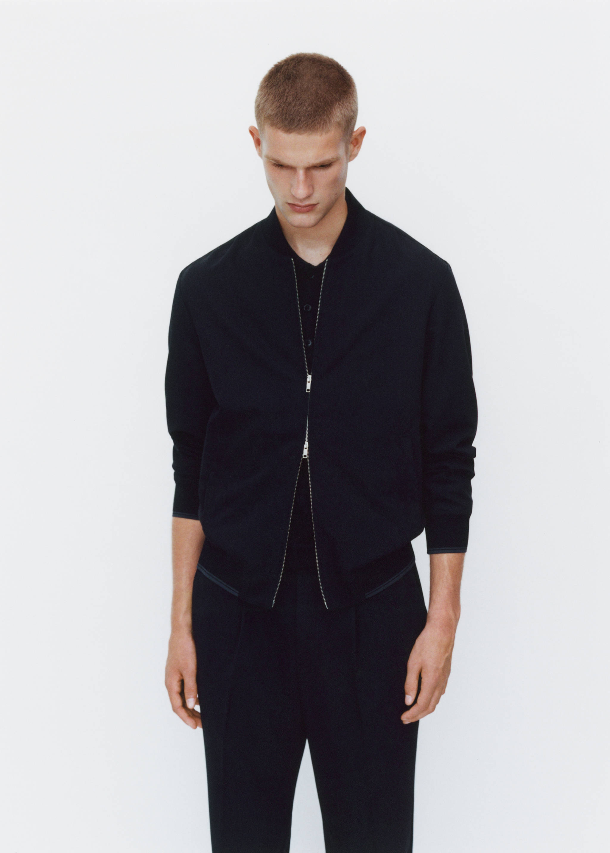 Stretch-fabric bomber jacket - Details of the article 3