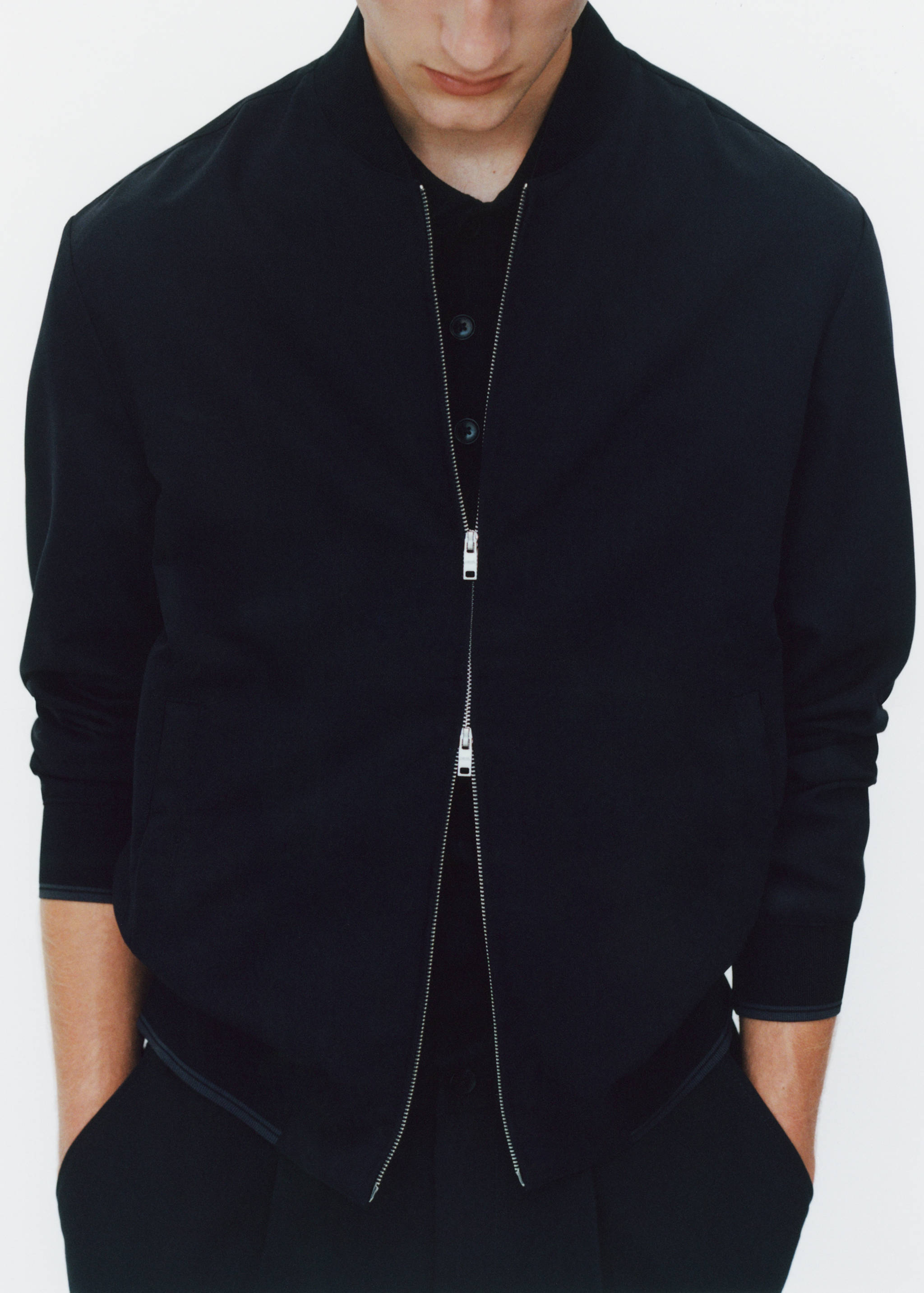 Stretch-fabric bomber jacket - Details of the article 5