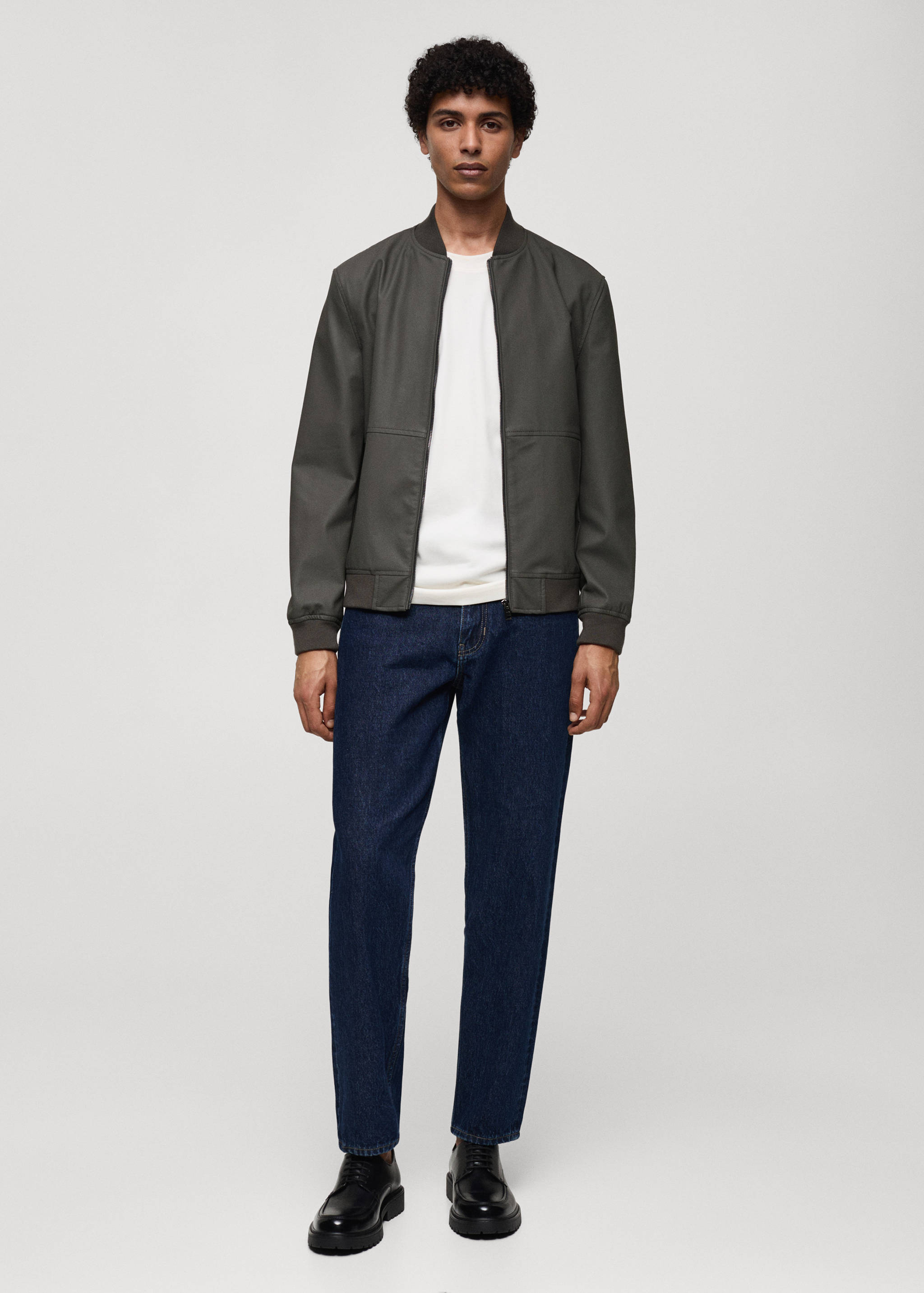 Jaqueta bomber efecte pell - Pla general