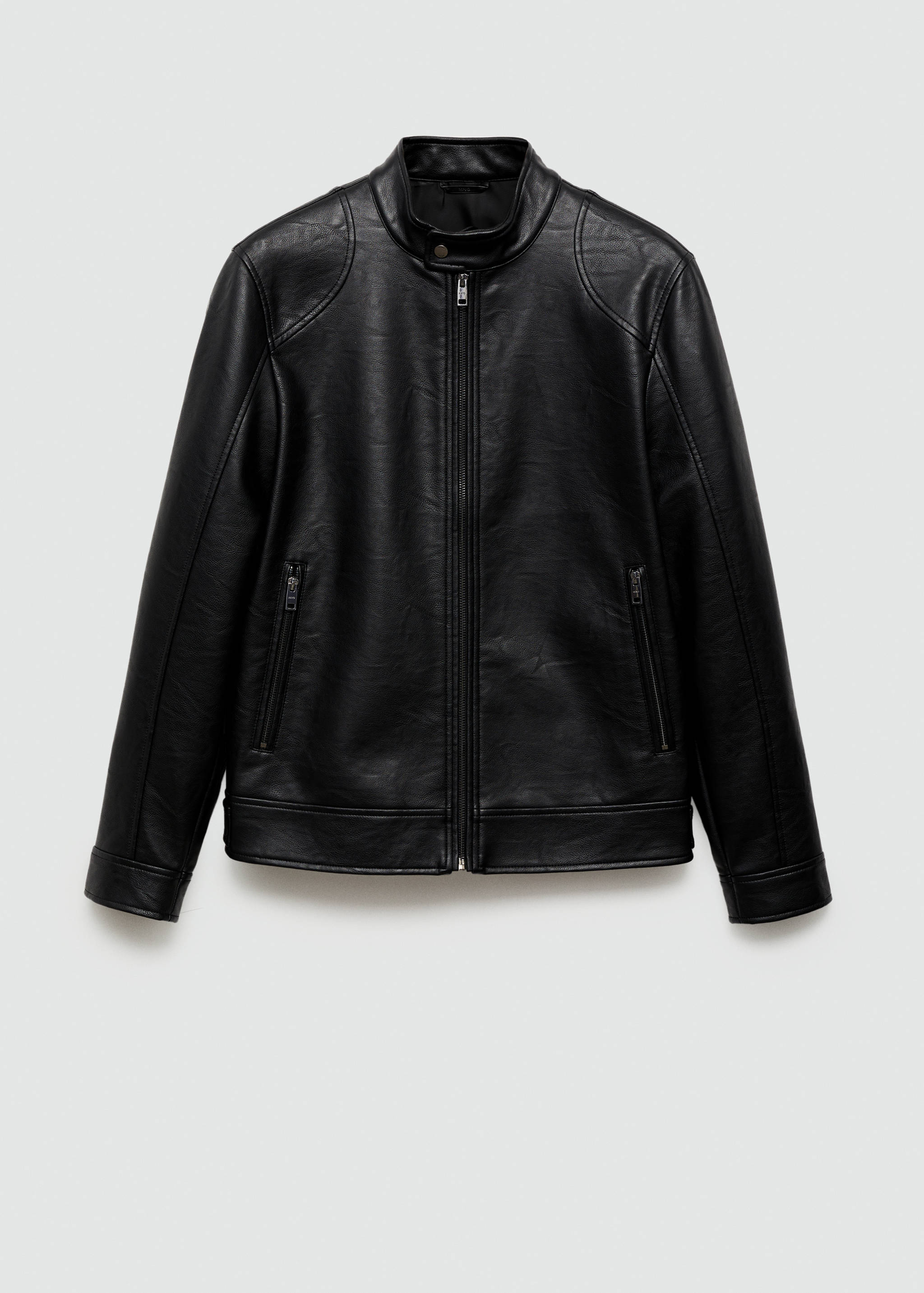 Zip-up faux-leather jacket - Article without model