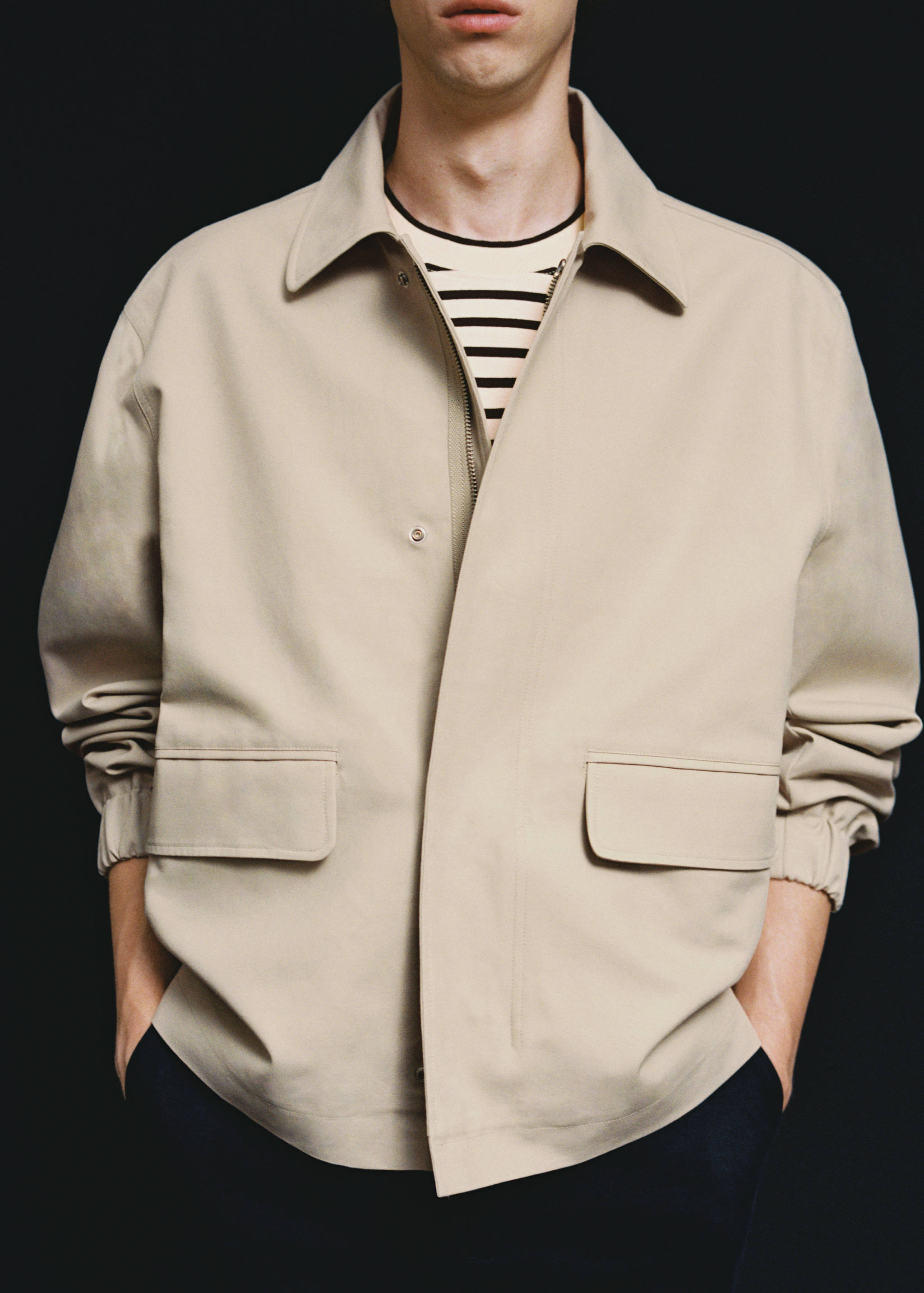 Oversized cotton jacket with pockets - Details of the article 5
