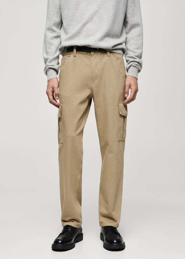 Straight-fit cargo jeans — Khaki