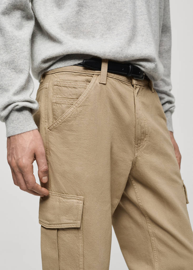 Straight-fit cargo jeans — Khaki