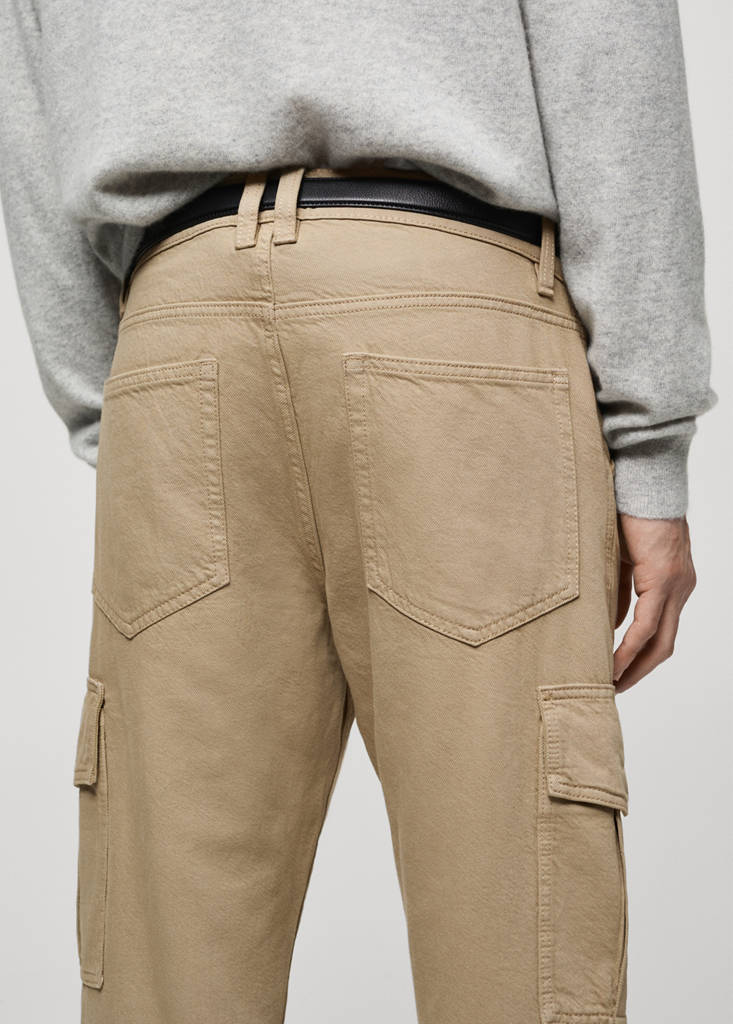 Straight-fit cargo jeans — Khaki