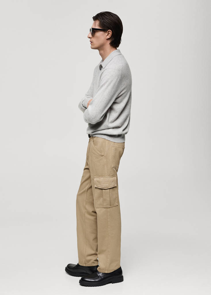 Straight-fit cargo jeans — Khaki