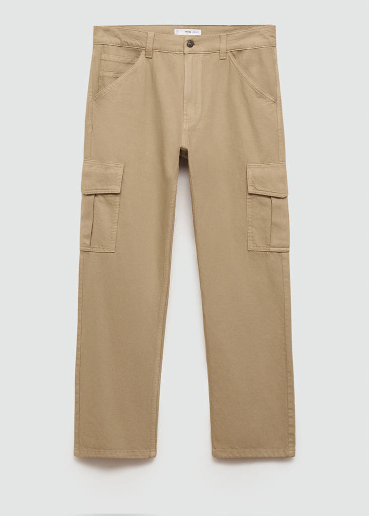 Straight-fit cargo jeans — Khaki