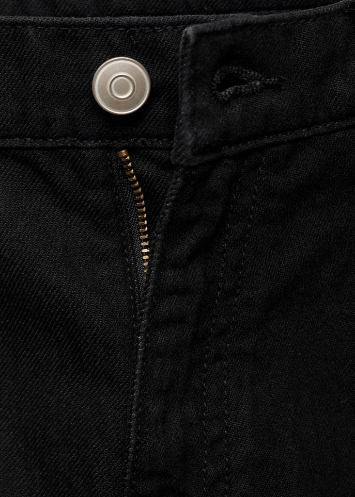 Straight-fit cargo jeans — Black denim