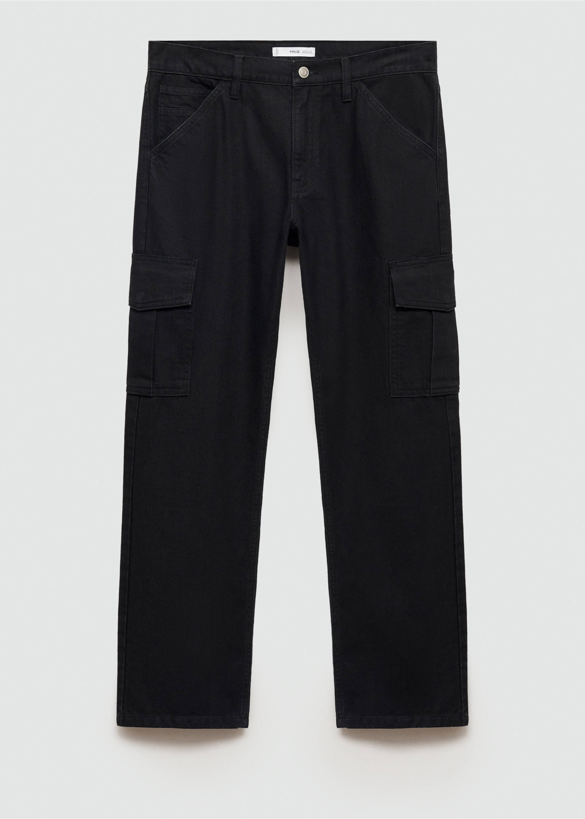 Jeans cargo straight fit - Artículo sin modelo, Denim negro. Ref: 77004446-00.
