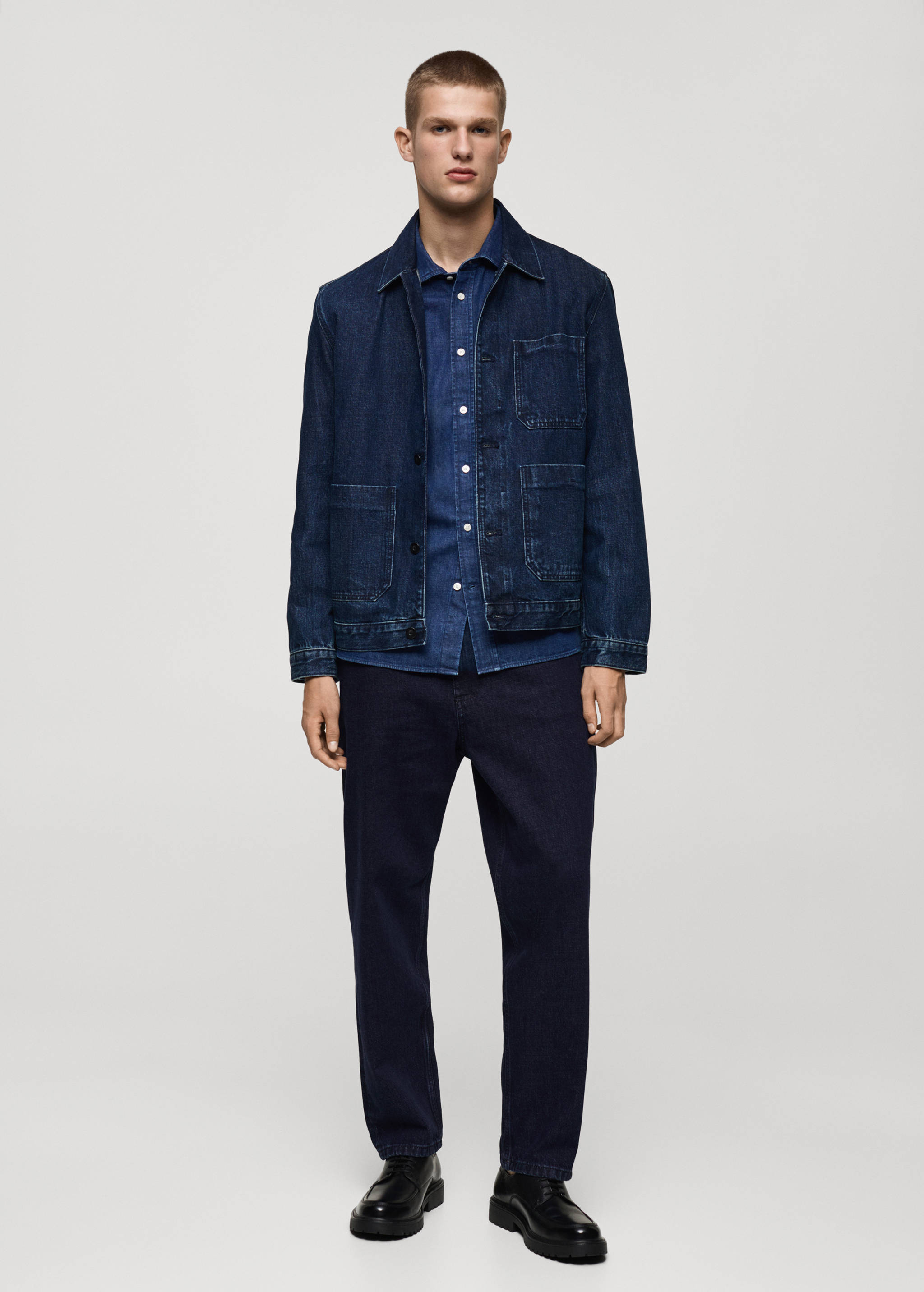 Relaxed-fit dark wash jeans - General plane