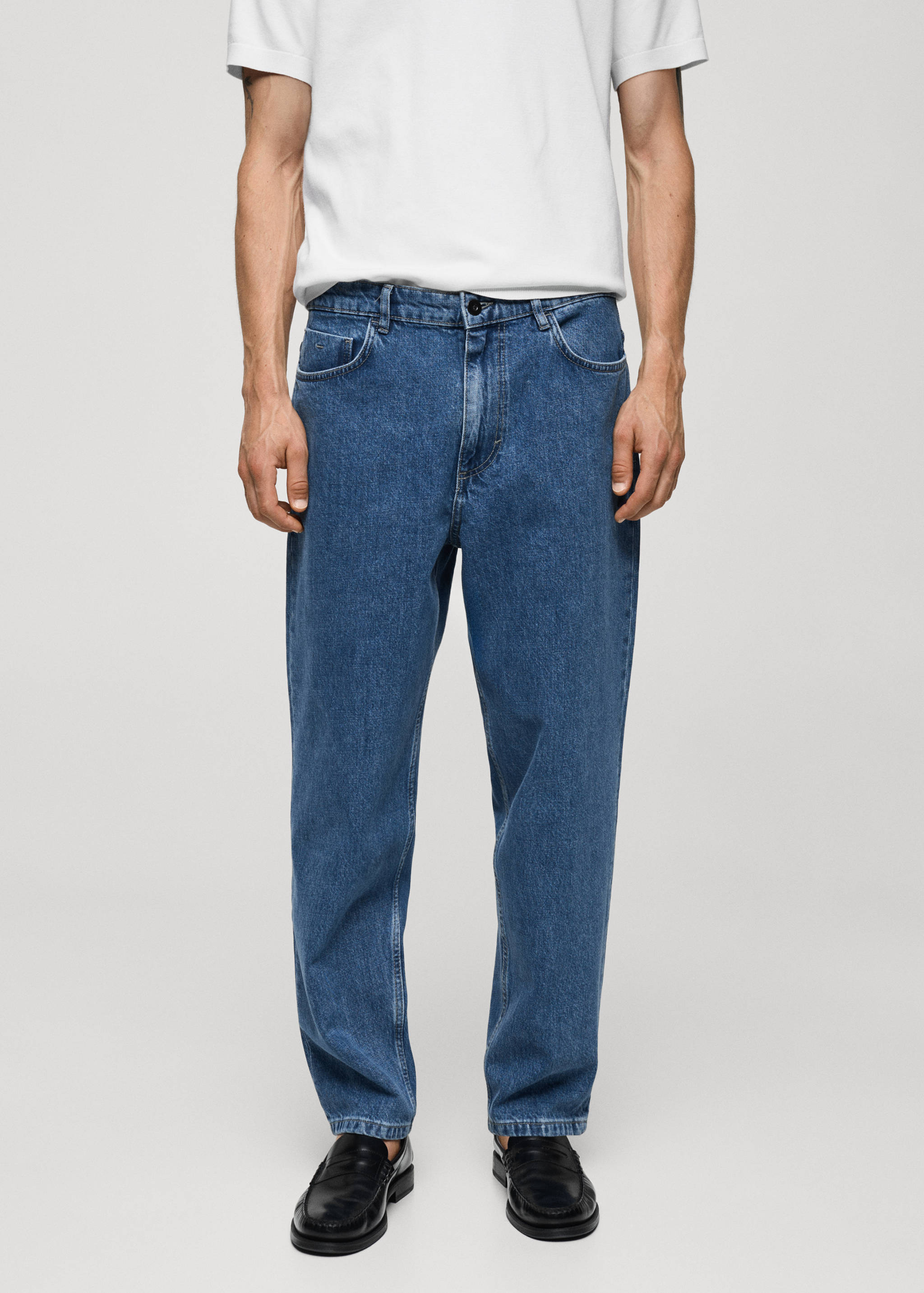 Relaxed-fit cropped jeans - Medium plane