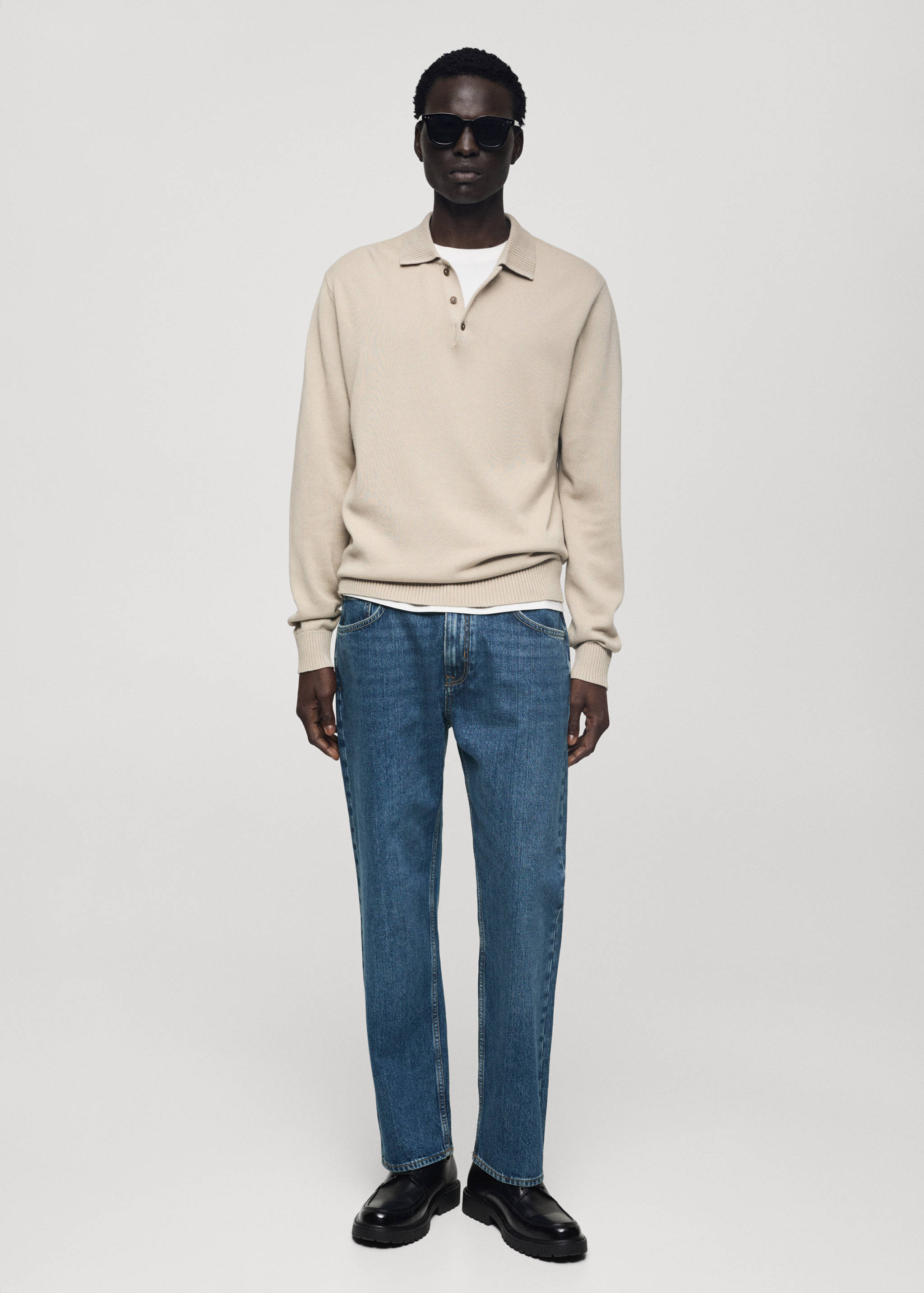 Jean straight-fit délavé foncé - Plan général