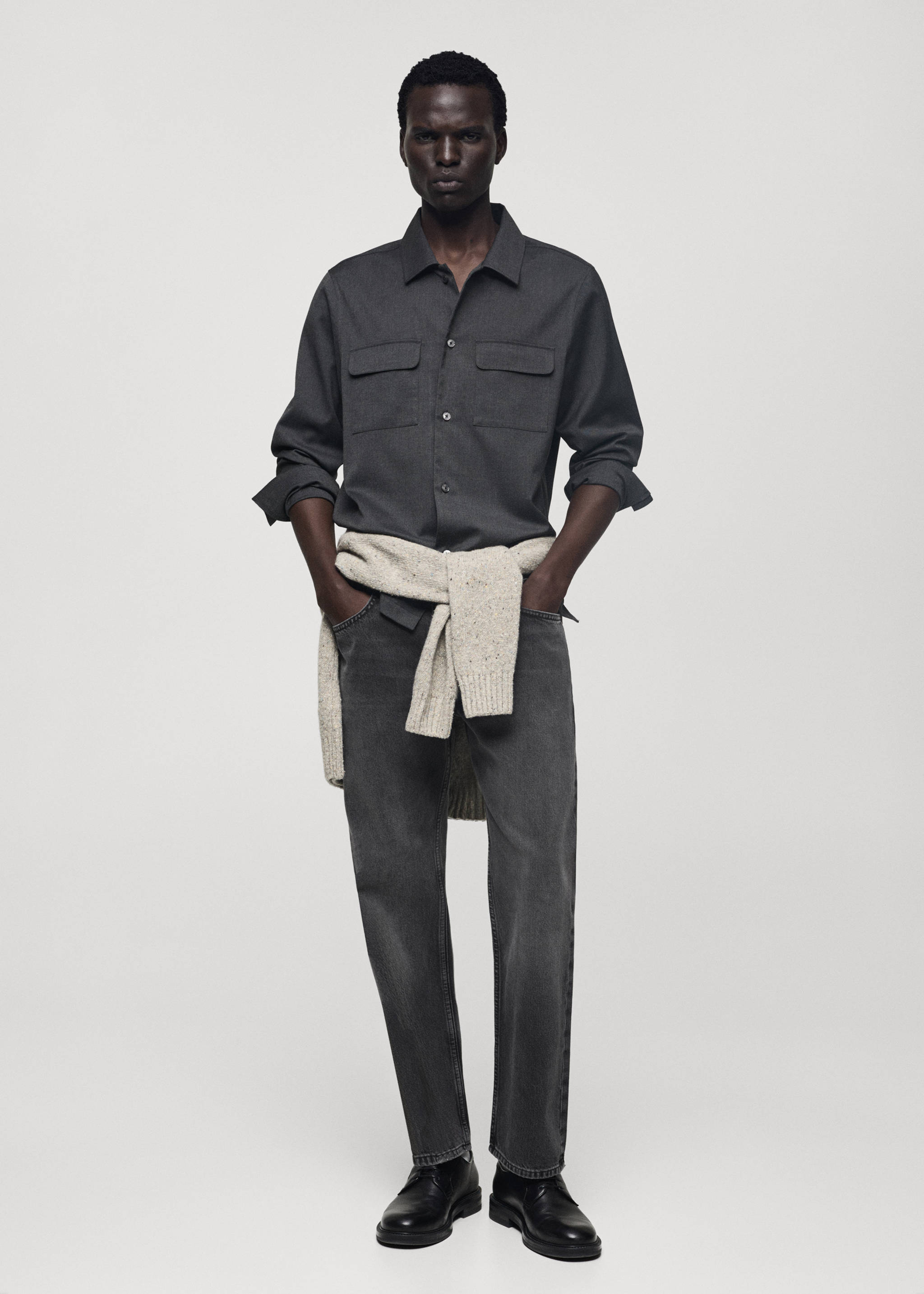 Jean straight-fit gris foncé - Plan général