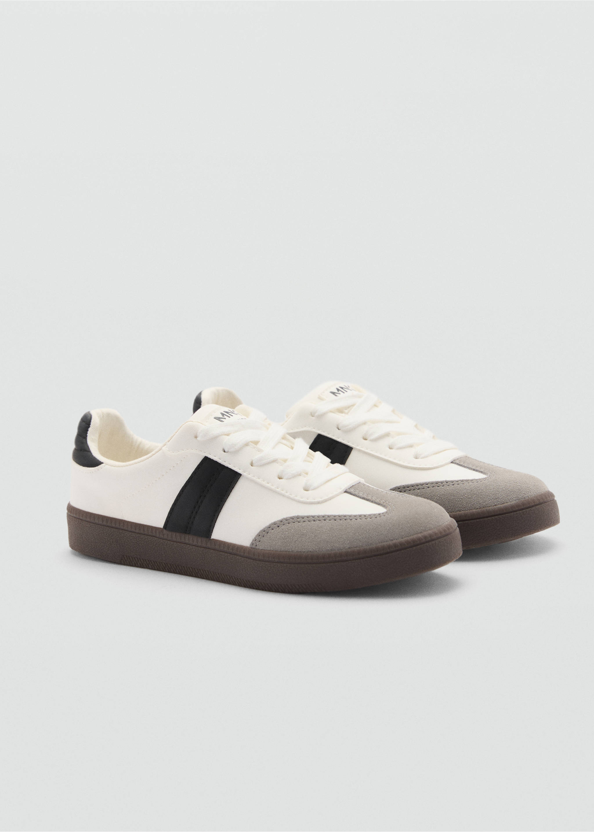 Leather mixed sneakers - Medium plane, Grey. Ref: 77004759-00.