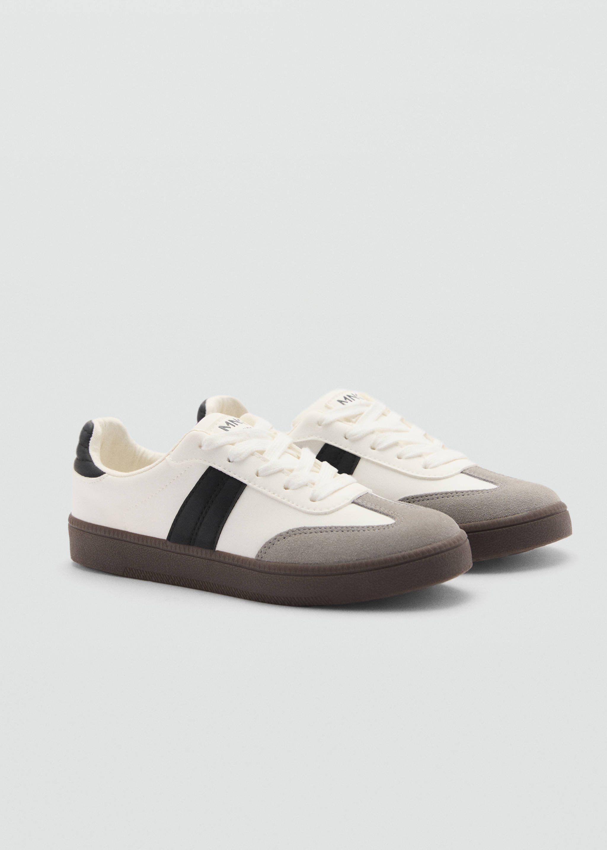 Leather mixed sneakers - Medium plane