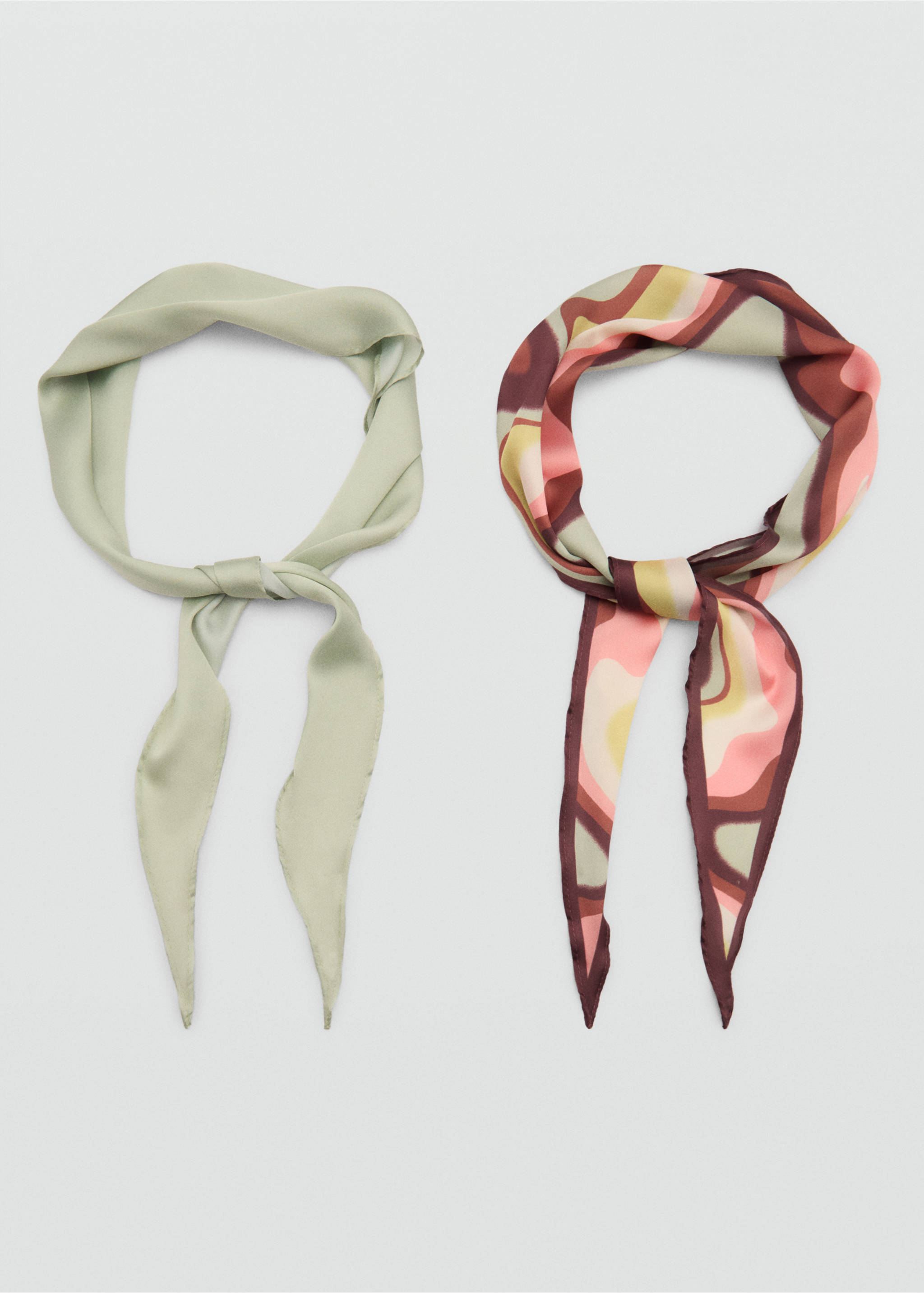 Pack of 2 combined scarves - Деталь изделия 1, Коричневый. Ref: 77004763-00.