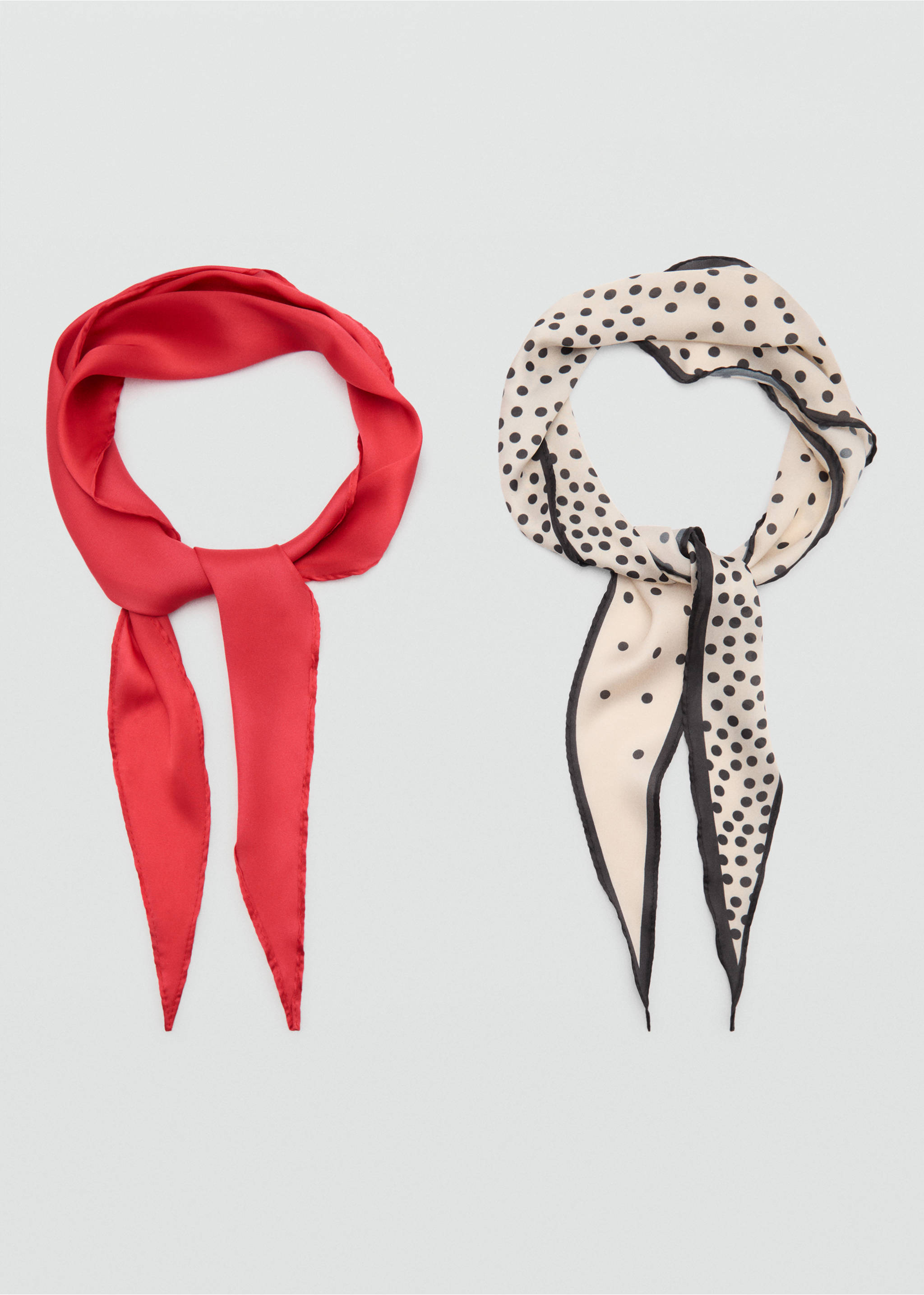 Pack of 2 combined scarves - Деталь изделия 1, Красный. Ref: 77004763-00.