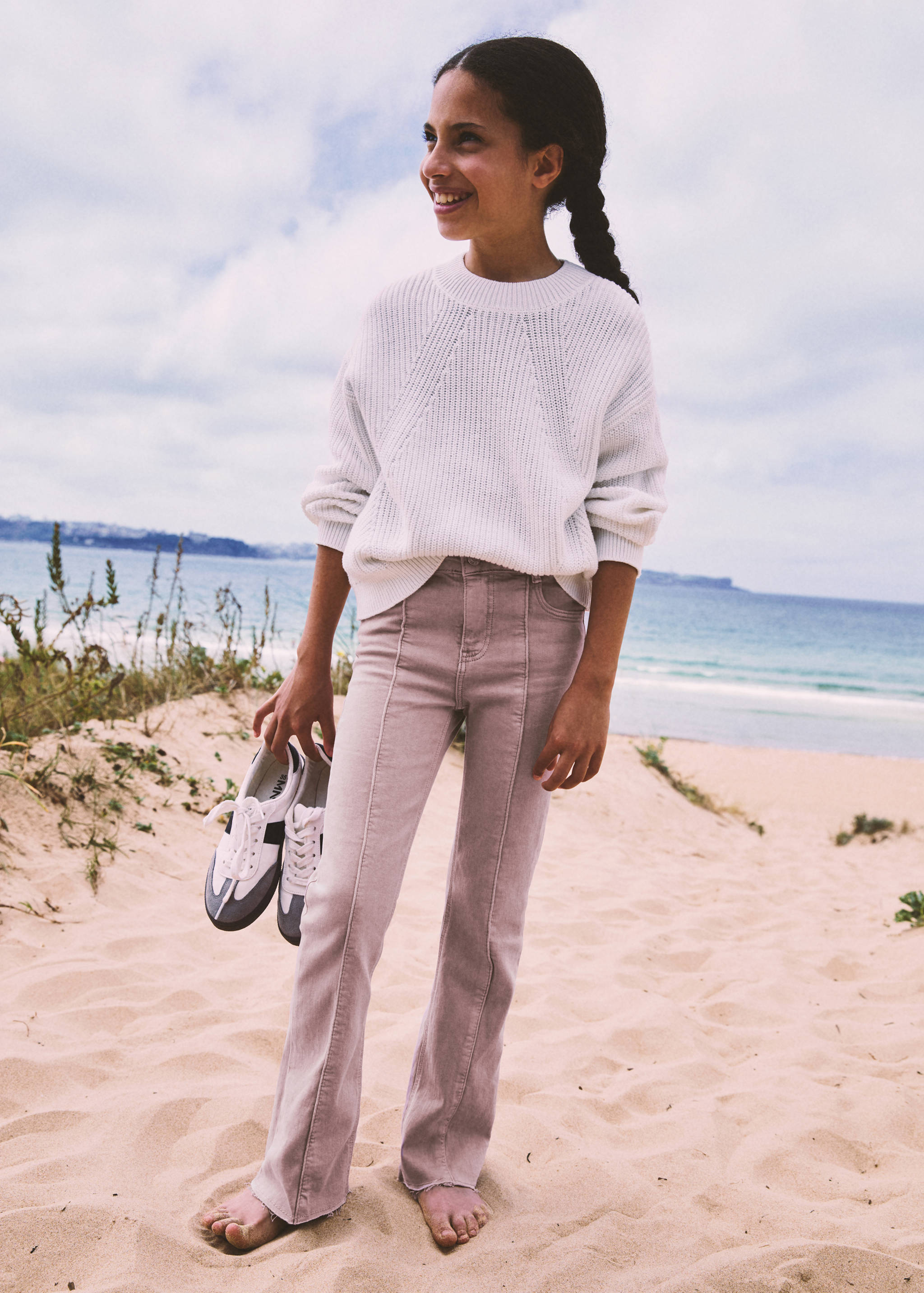 棱纹针织毛衣 - null