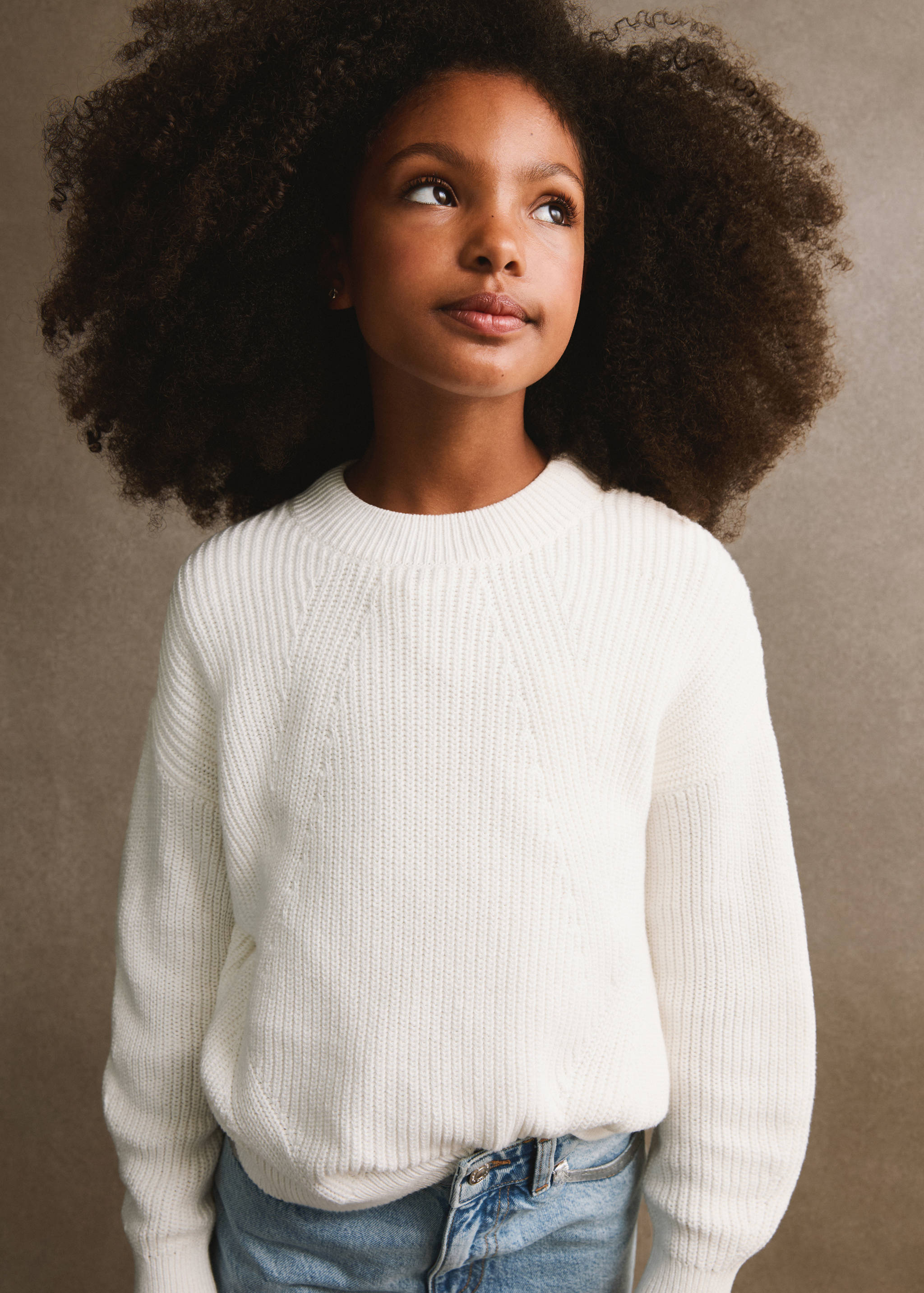 棱纹针织毛衣 - null