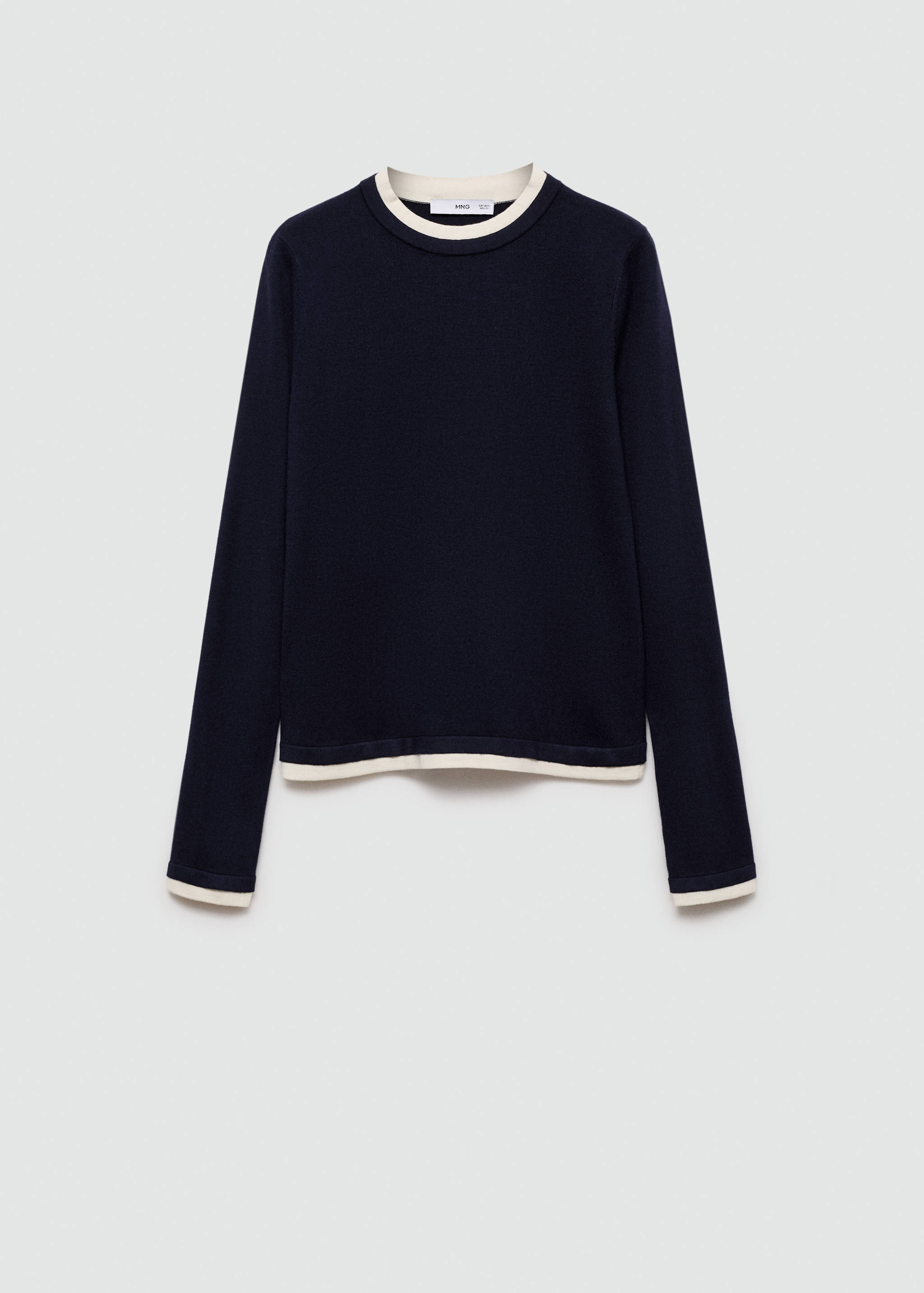 Fine-knit sweater with contrasting trims - Article without model