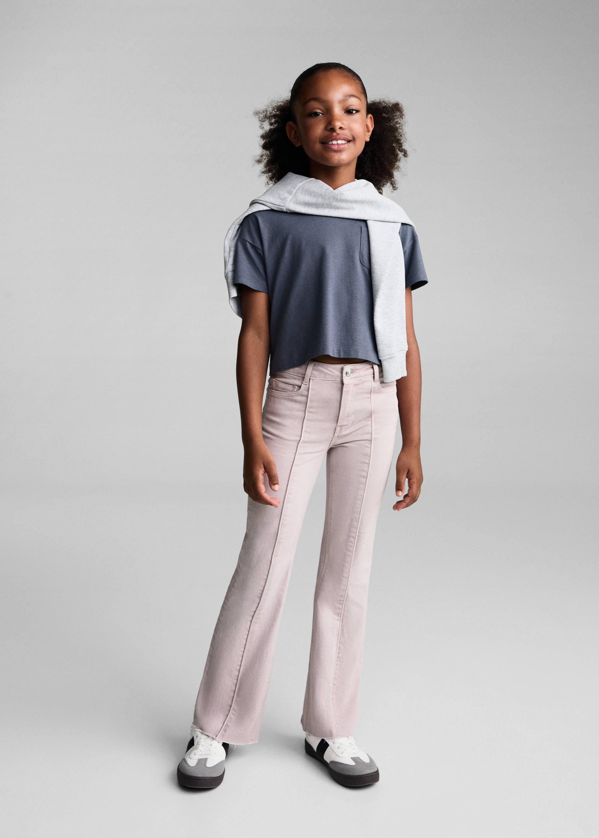 Jean flare à coutures décoratives - Plan général