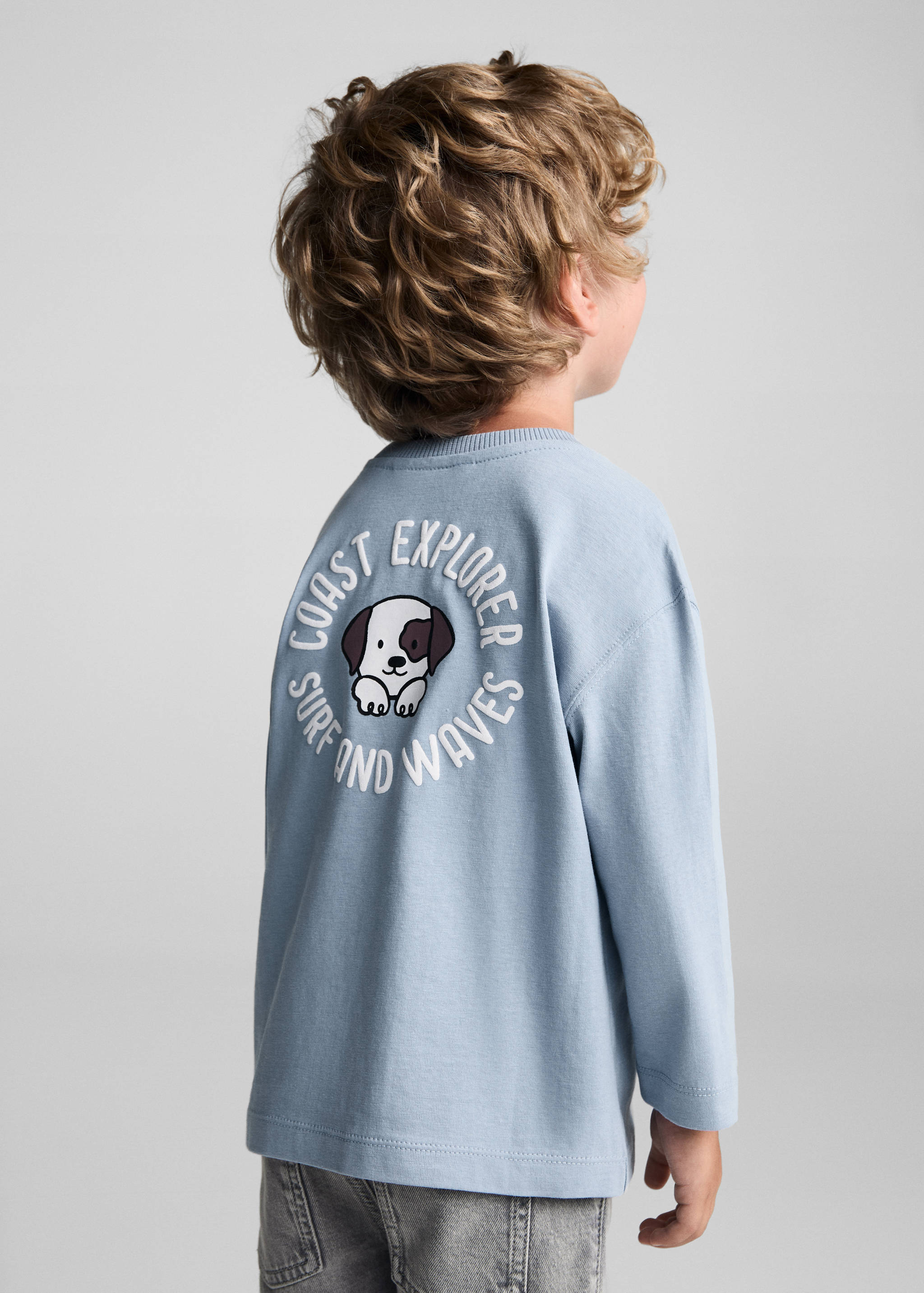 T-shirt manches longues imprimé relief - Détail de l'article 1