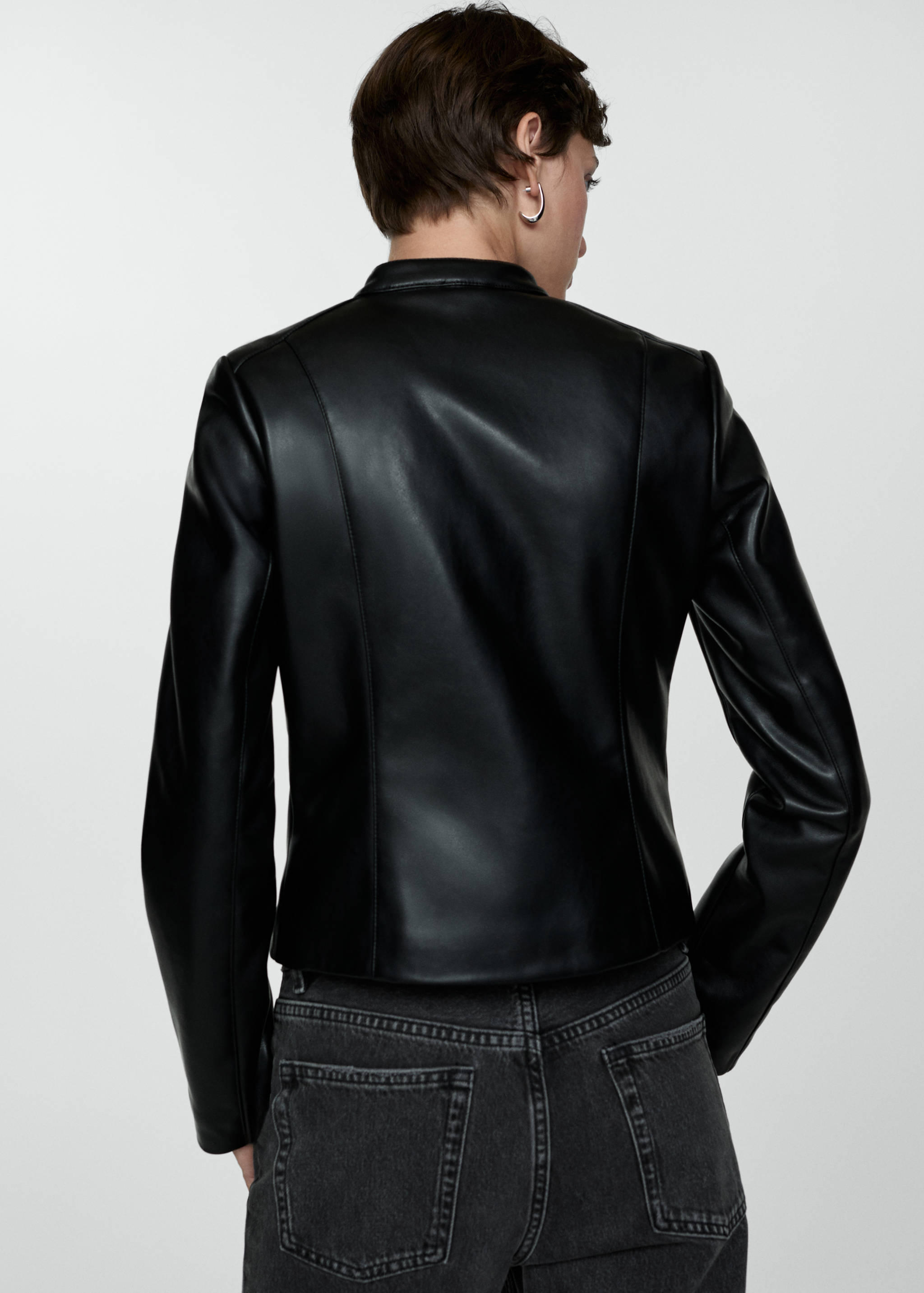 Faux-leather biker jacket - Reverse of the article