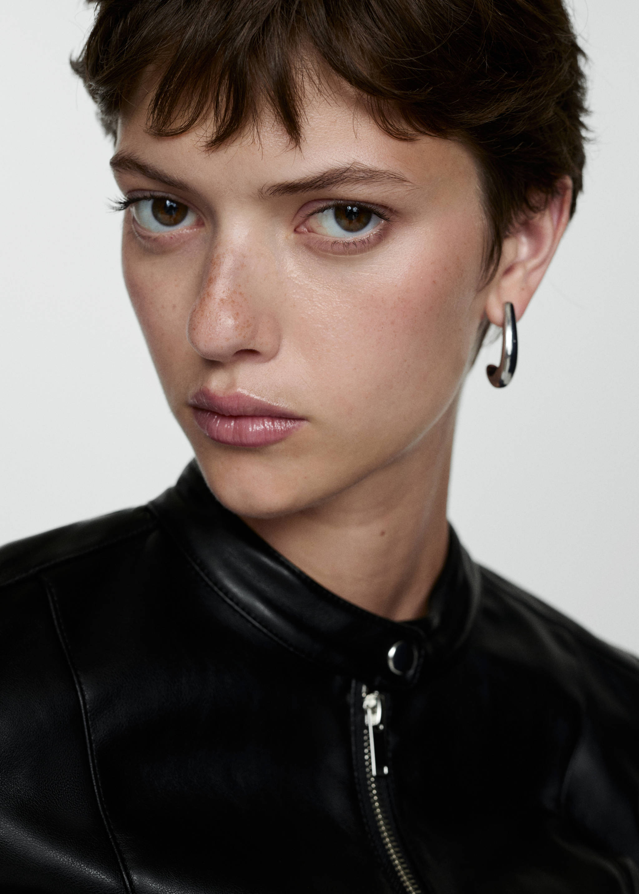 Faux-leather biker jacket - Details of the article 1