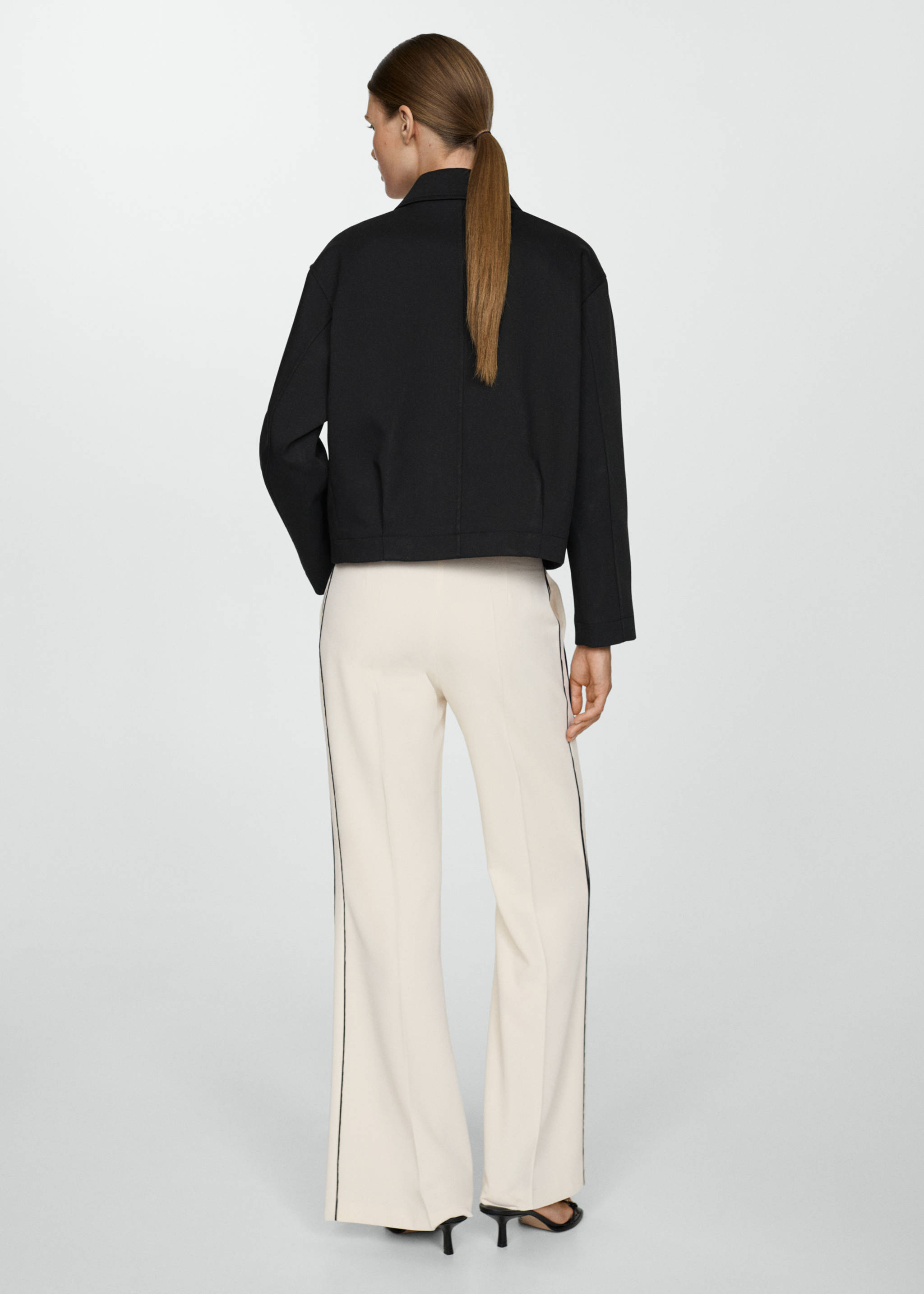 Wide leg striped trousers - Reverse of the article