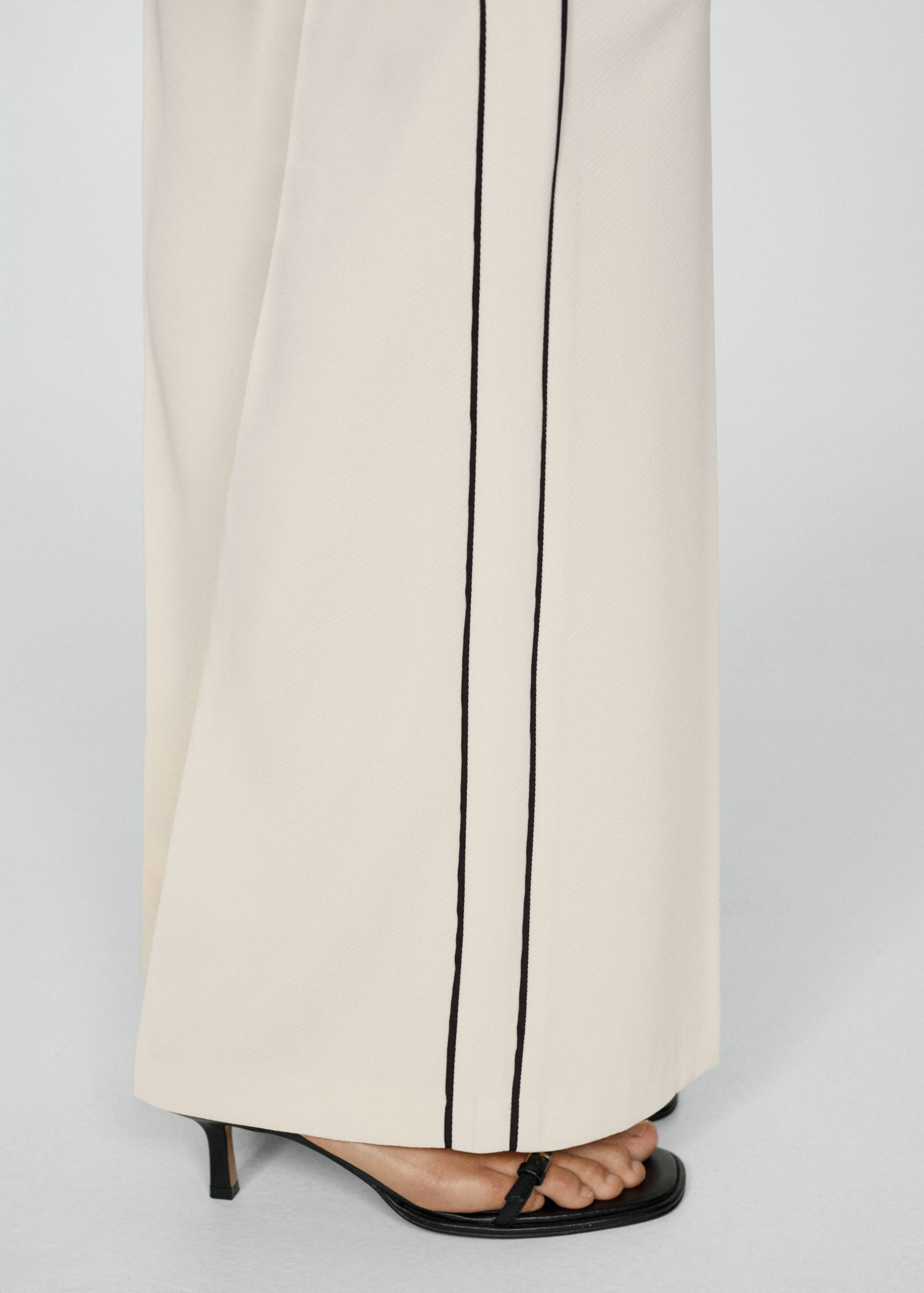 Wide leg striped trousers - Details of the article 6