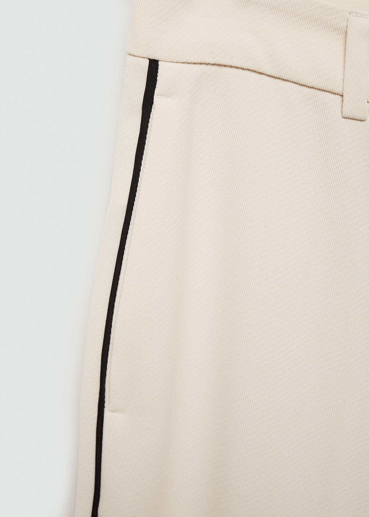Wide leg striped trousers — Ecru