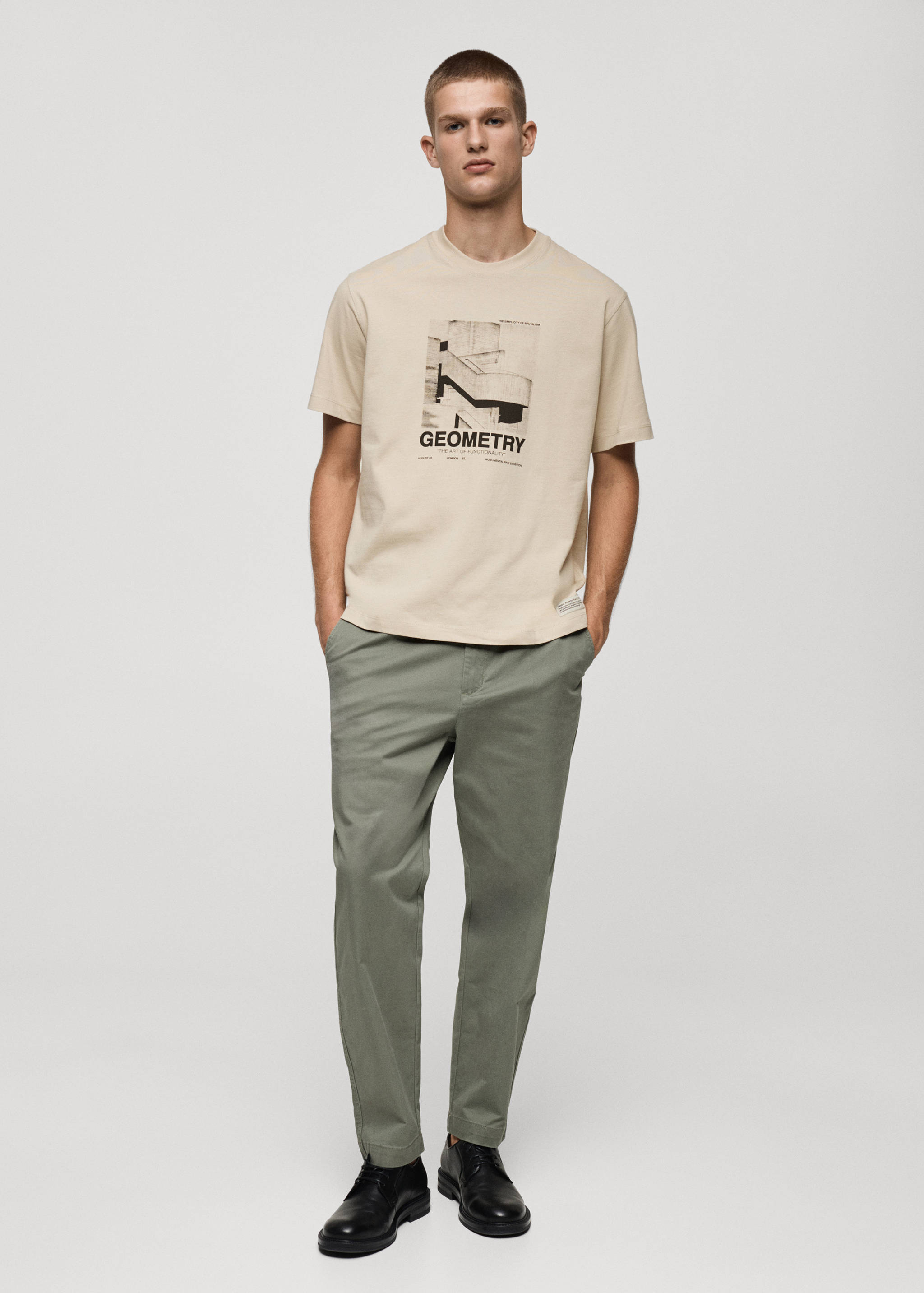 100% cotton t-shirt with graphic print on the front - General plane