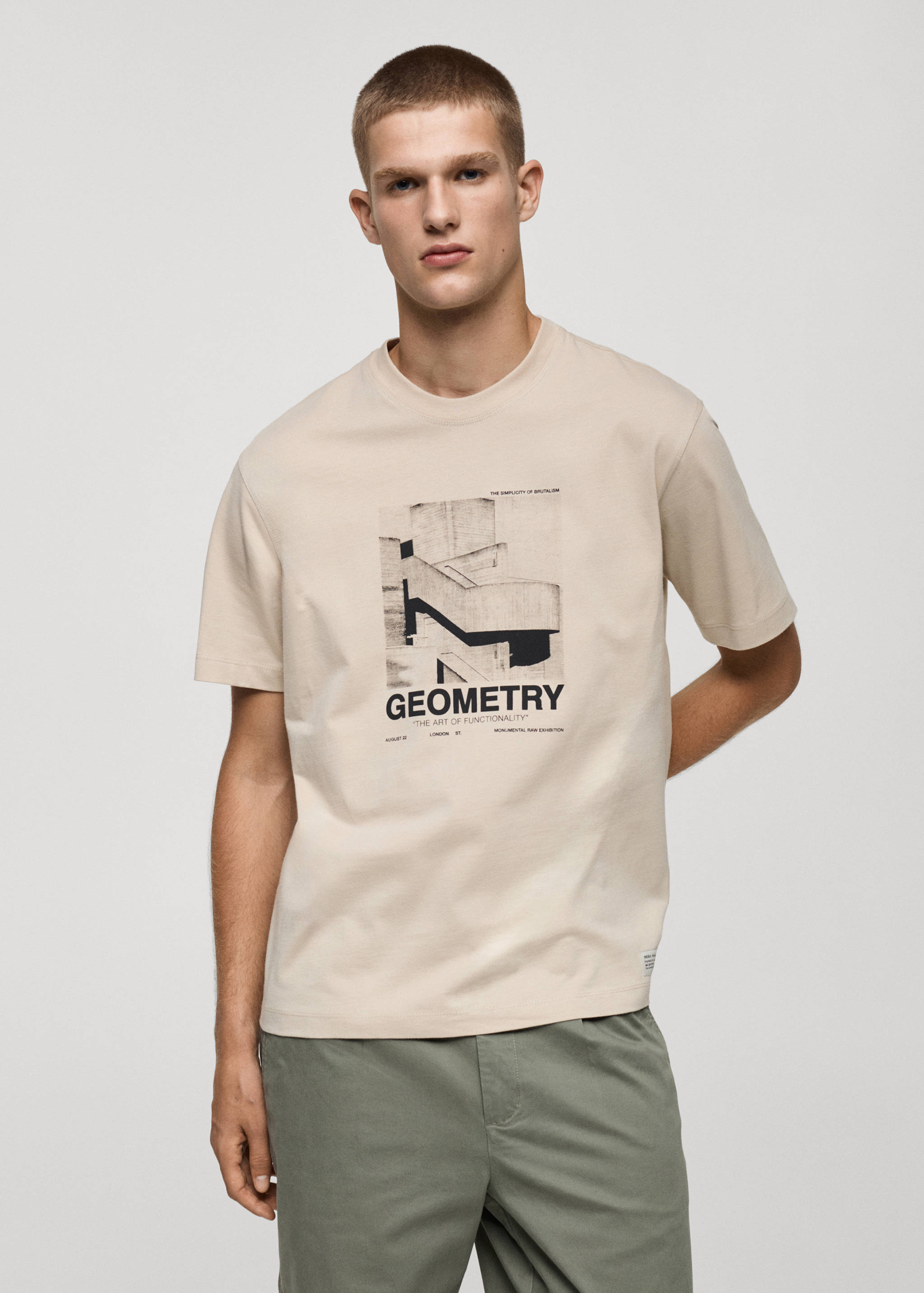 100% cotton t-shirt with graphic print on the front - Medium plane