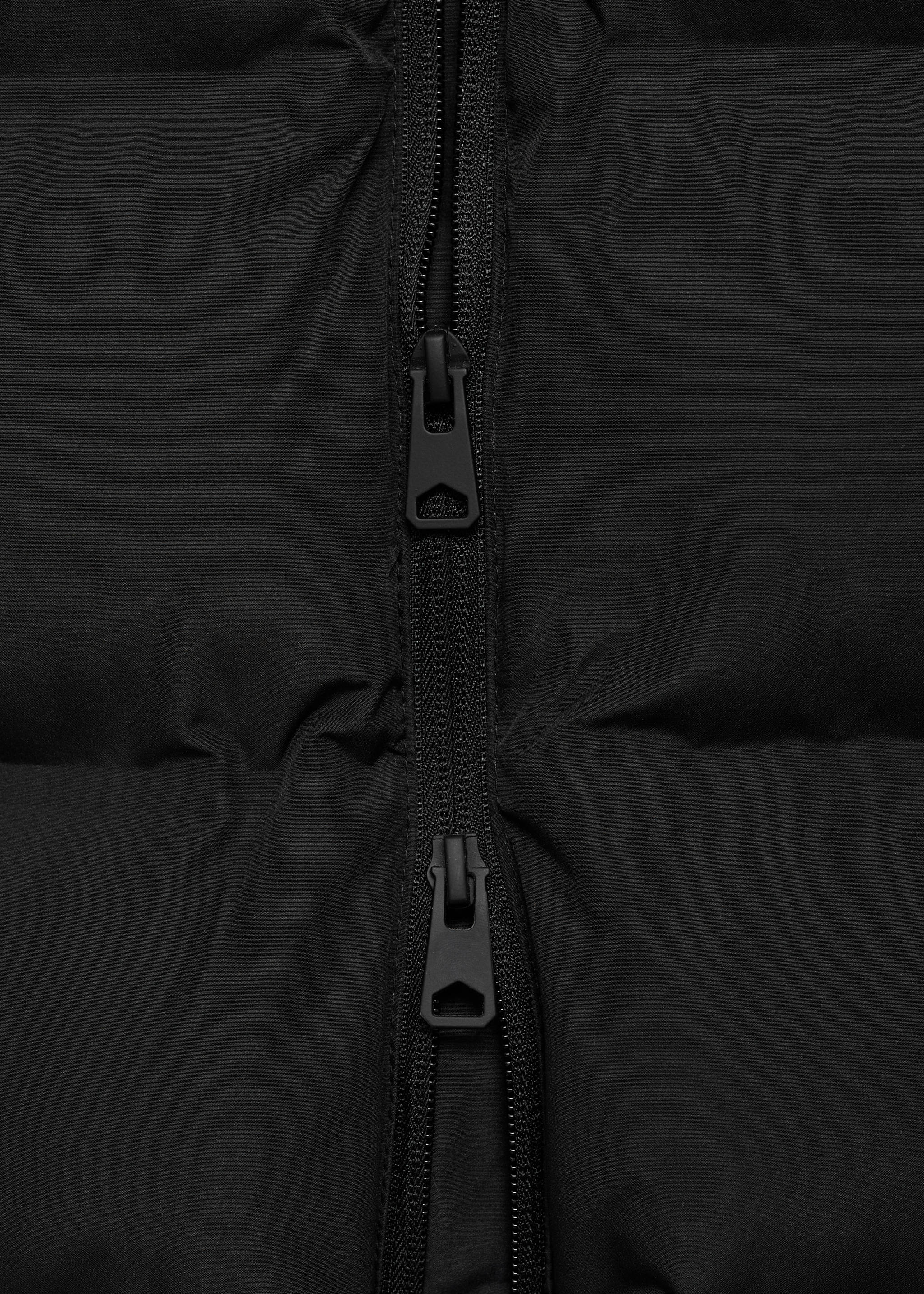 Quilted long coat - Details of the article 0, Black. Ref: 77005633-00.