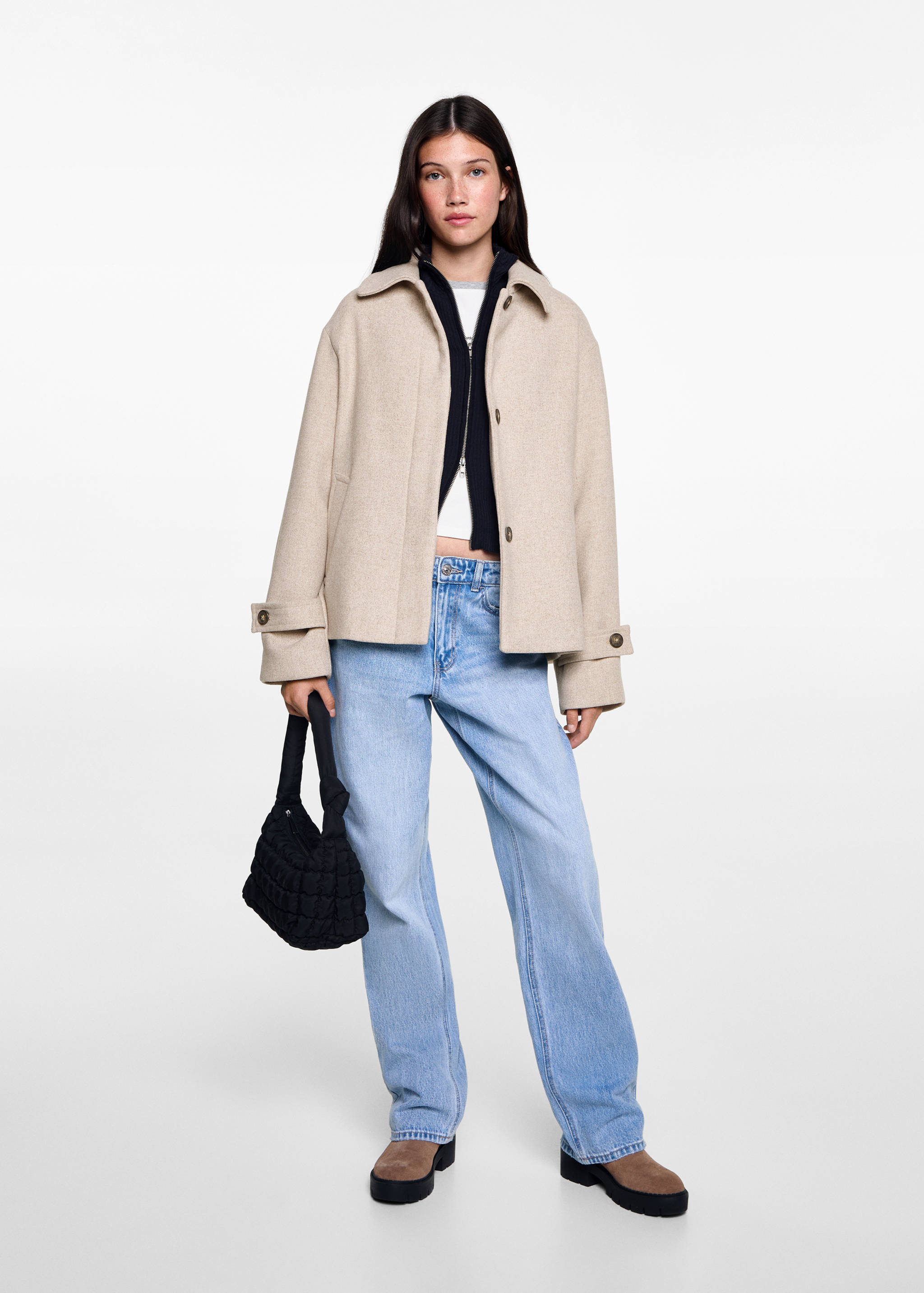 Manteau court drap de laine - Plan général