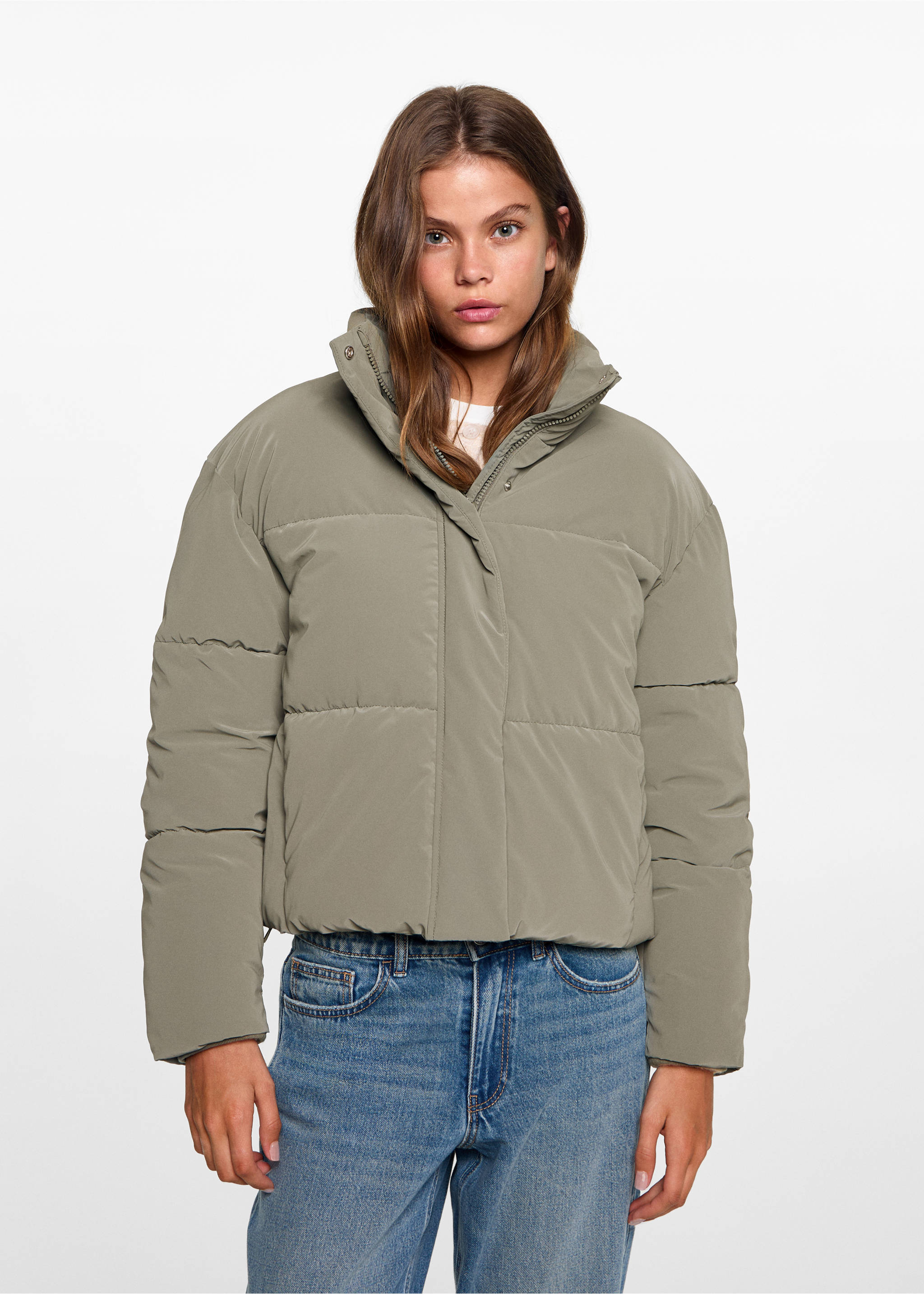 Anorak acolchado - Plano medio, Verde bosque. Ref: 77005635-00.