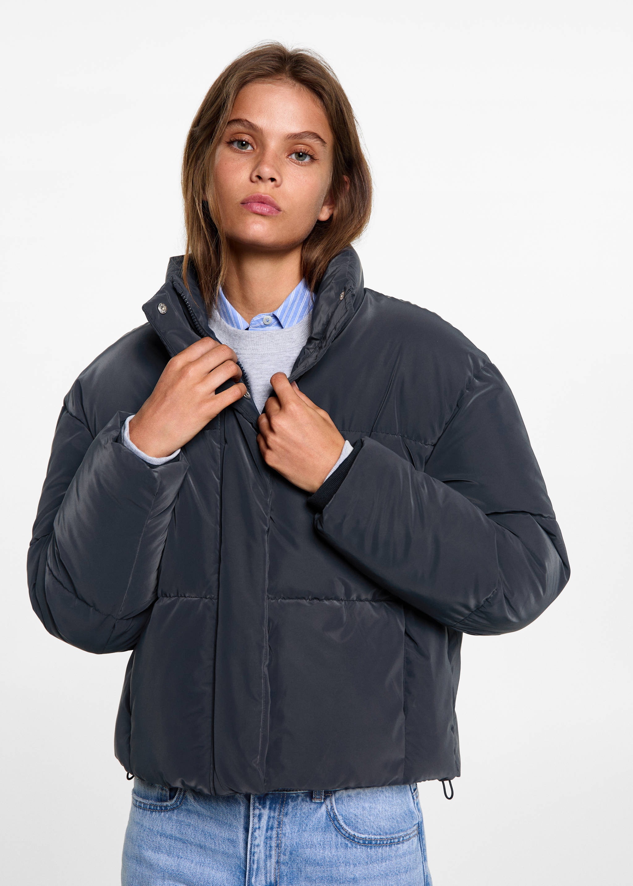 Anorak matelassé imperméable à losanges - Plan moyen