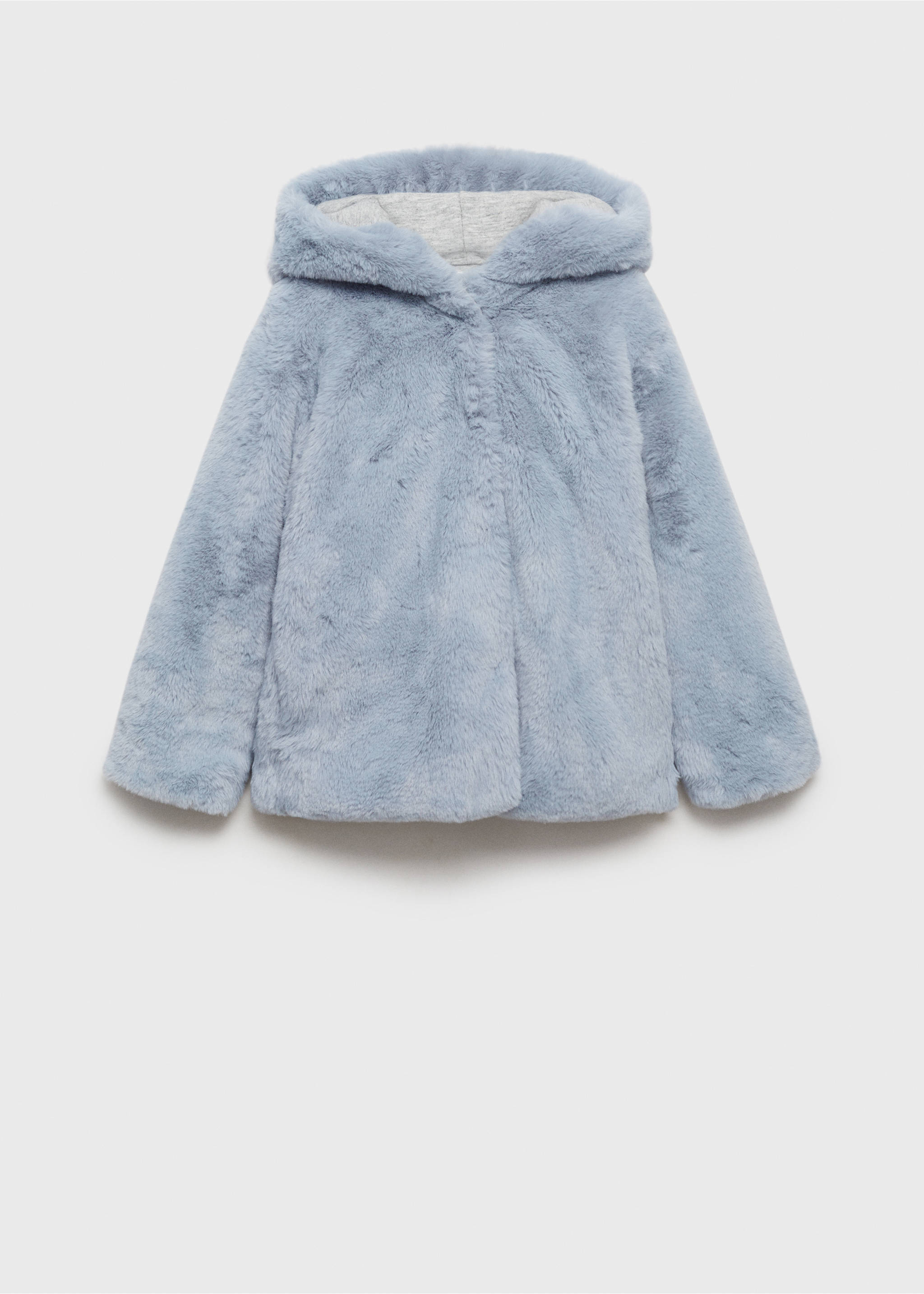 Manteau capuche imitation fourrure - Article sans modèle, Bleu. Ref: 77005636-00.