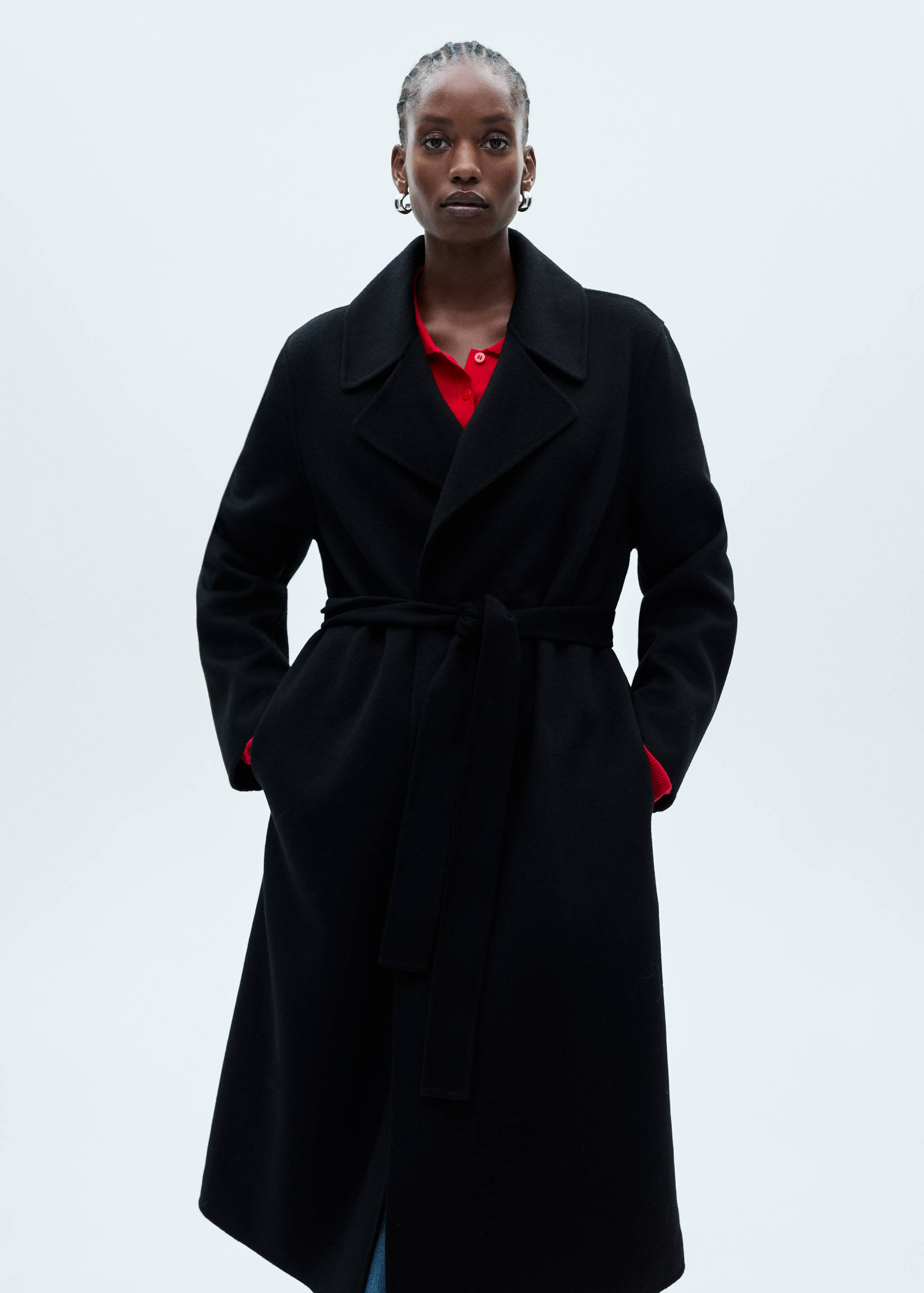 Handmade wool coat with belt - Details of the article 5