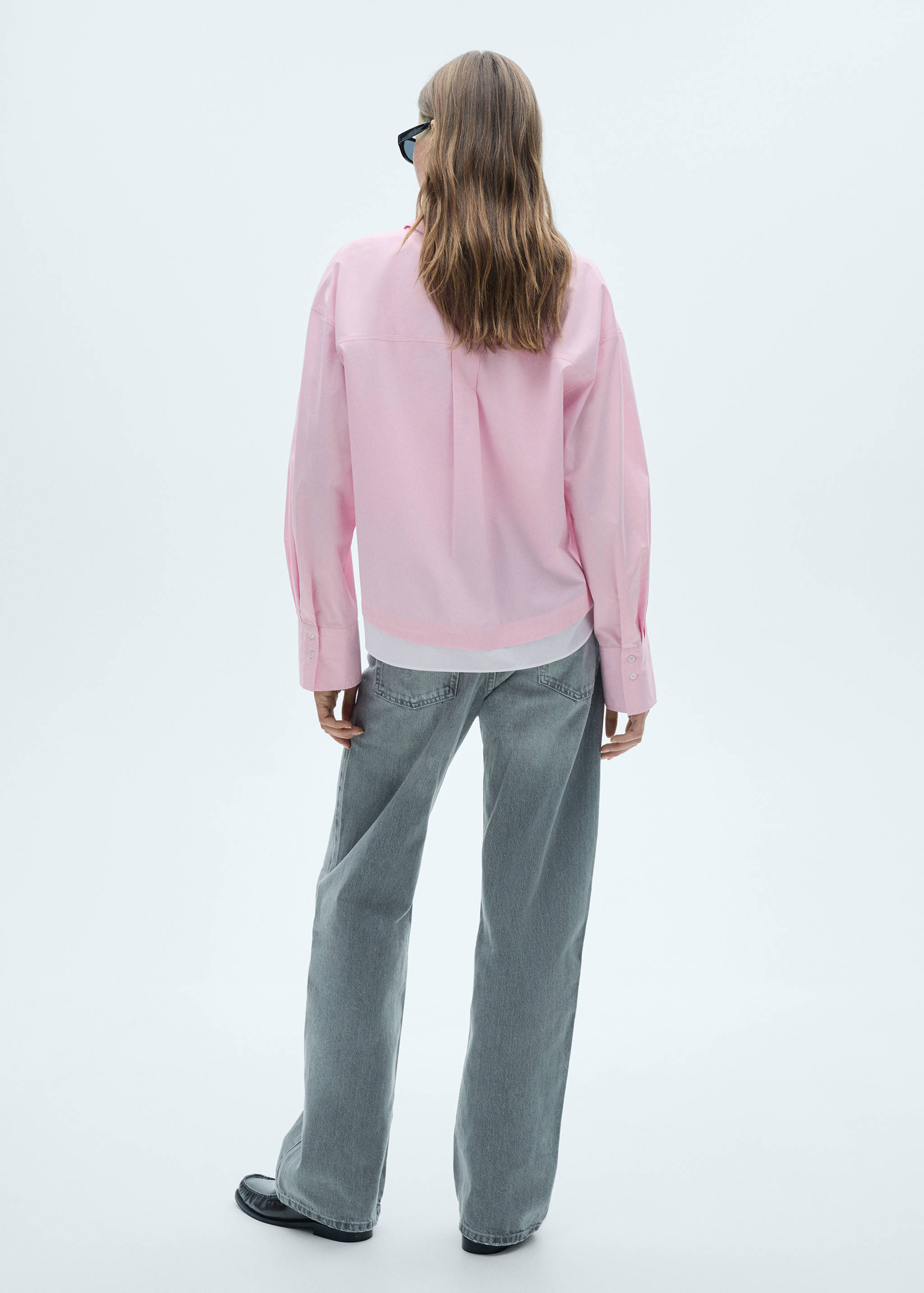 Camisa oversize vora contrast - Revers de l'article